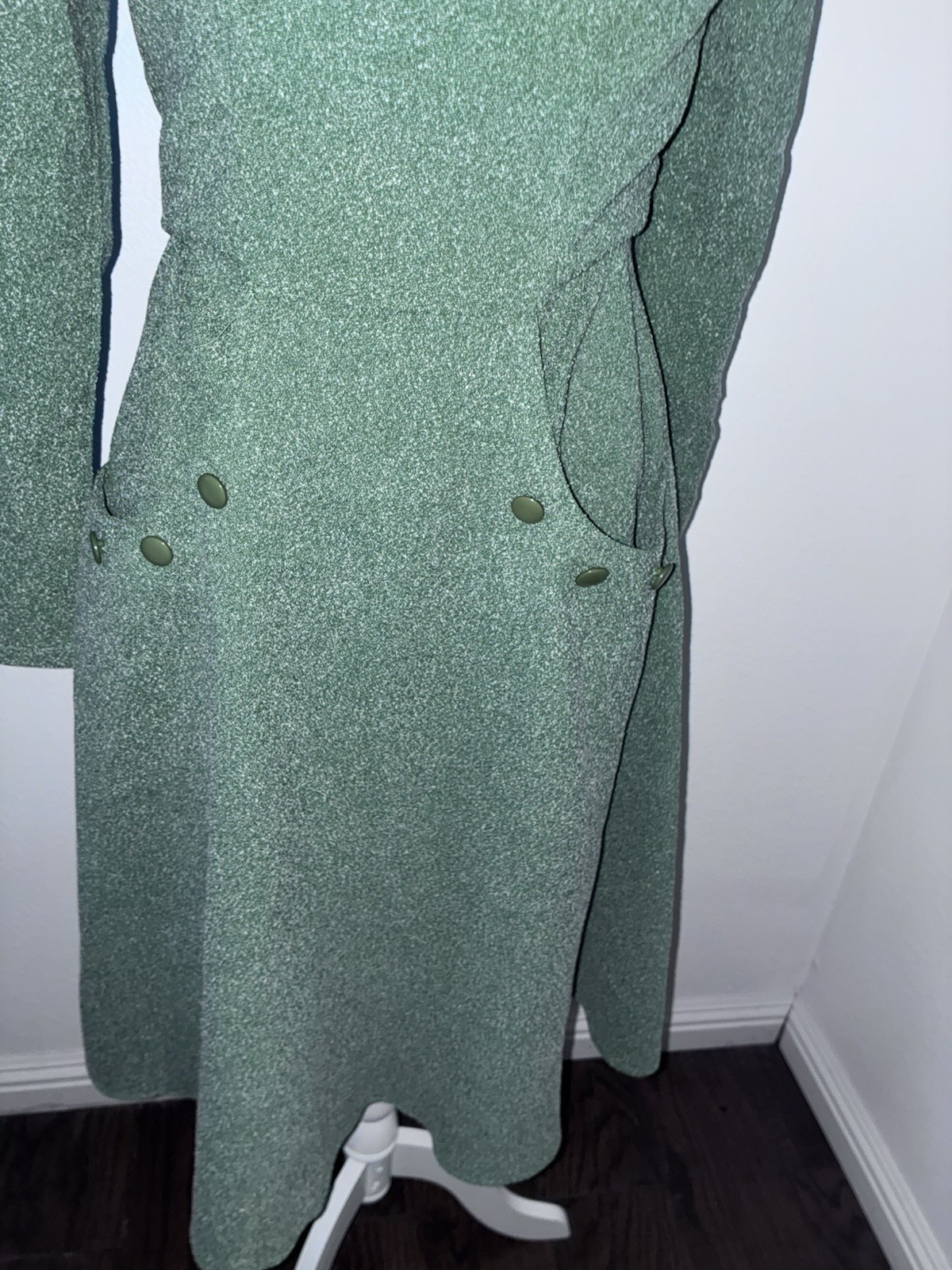 Tatyana Retro Rockabilly Judy Circle Frosted Dress Green S