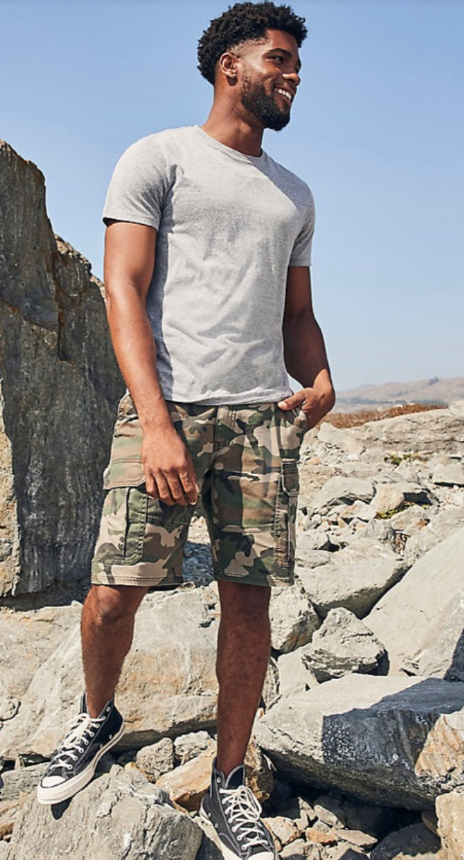 Men’s Wrangler Relaxed Fit Cargo Shorts w/ Stretch Green Brown Camo CHOOSE SIZE