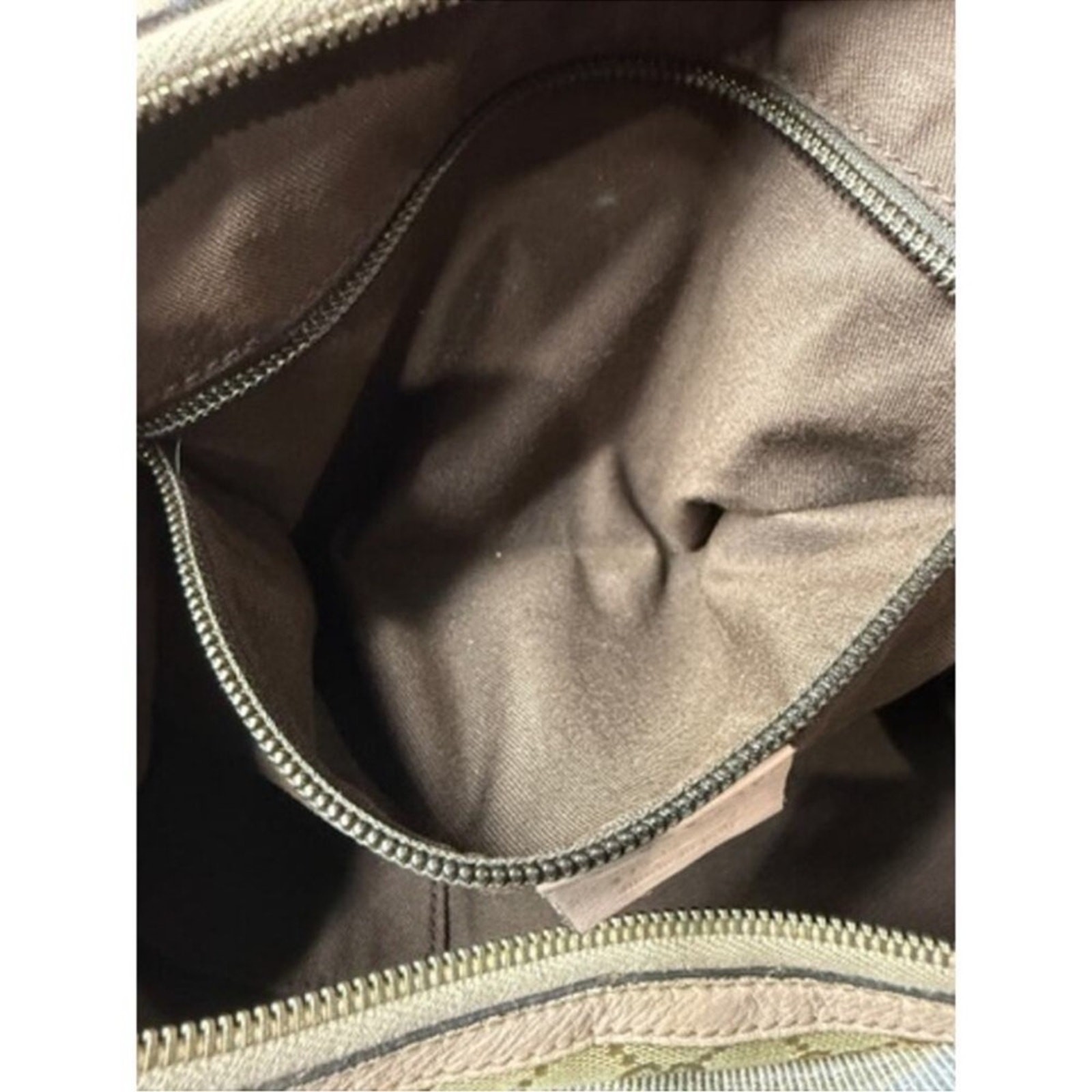 Gucci Monogram Web Medium Half Moon pastel Accents Canvas W/Leather trim.