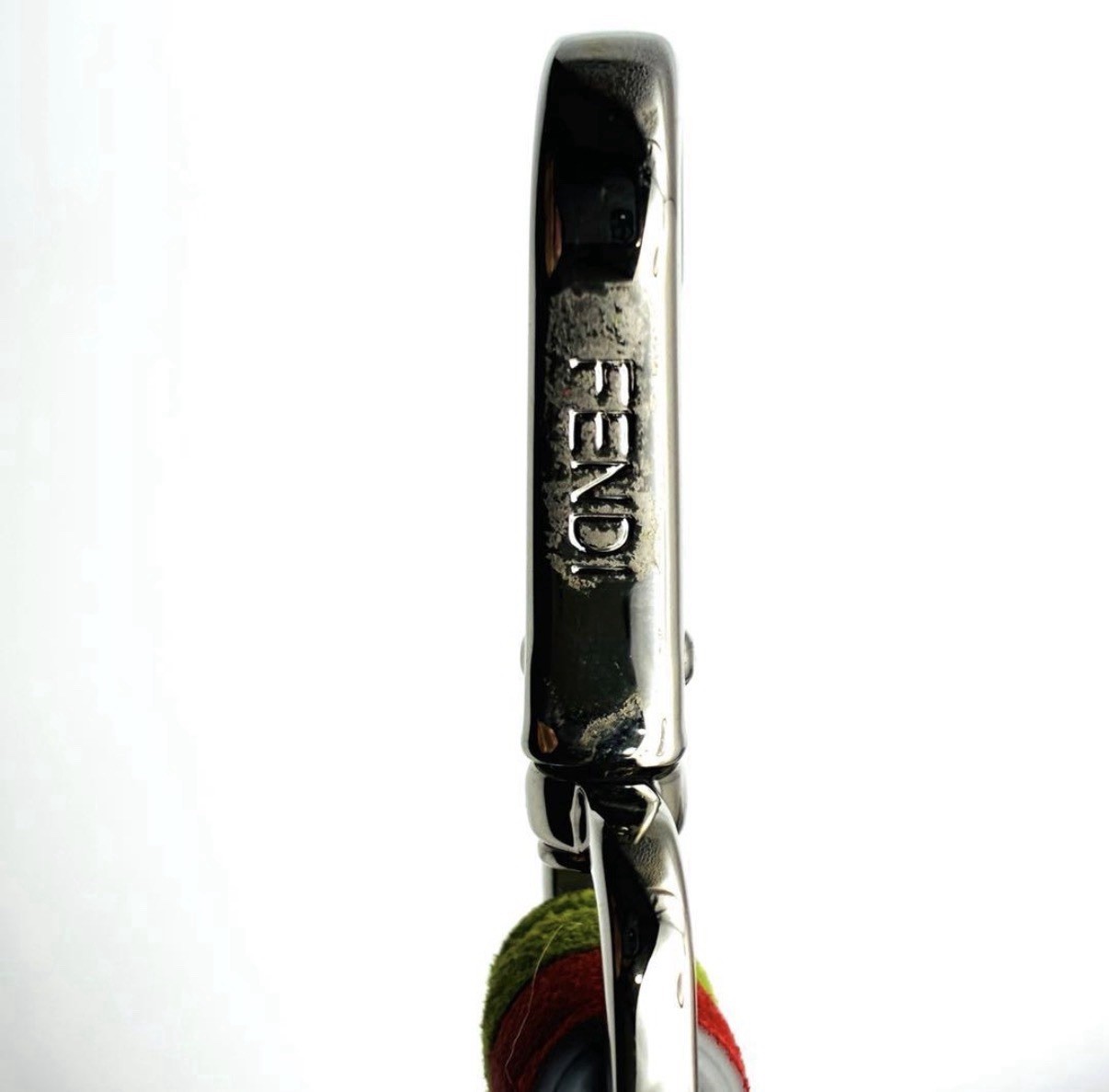 FENDI Strap You Shoulder Strap Wavy Multicolor Suede Leather Silver Authentic