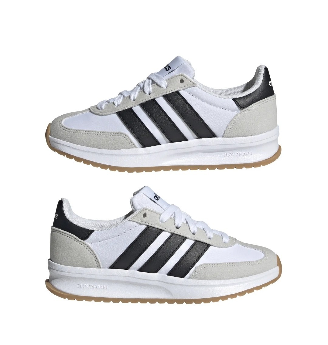 Adidas Run 70s 2.0 J White Black Youth Size 6 Fits Womens 7.5 Sneaker JI2266 New