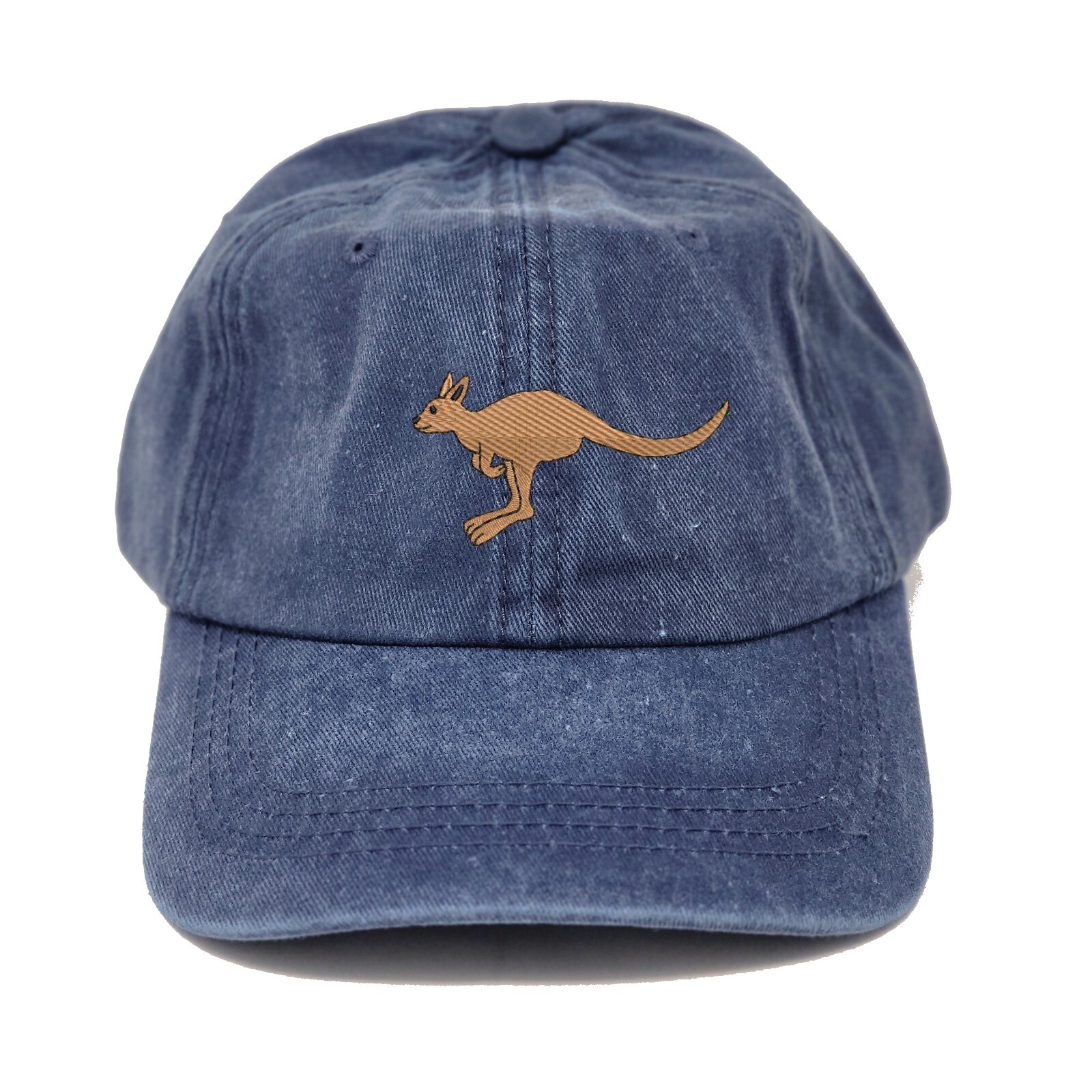 Kangaroo embroidered cotton baseball cap (available in many colors)