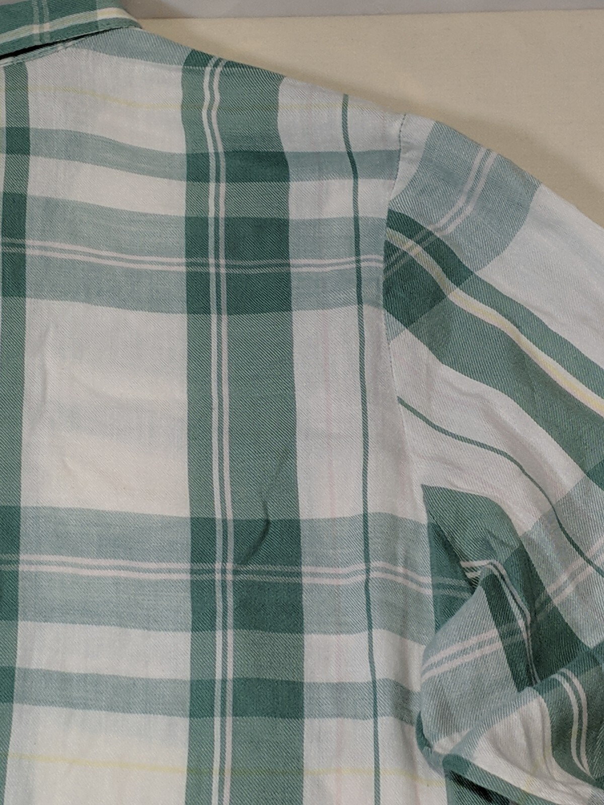 THERE ABOUTS Girl’s Green/White Plaid 1/2 Button L/S Flowy Blouse size 3XL NWT