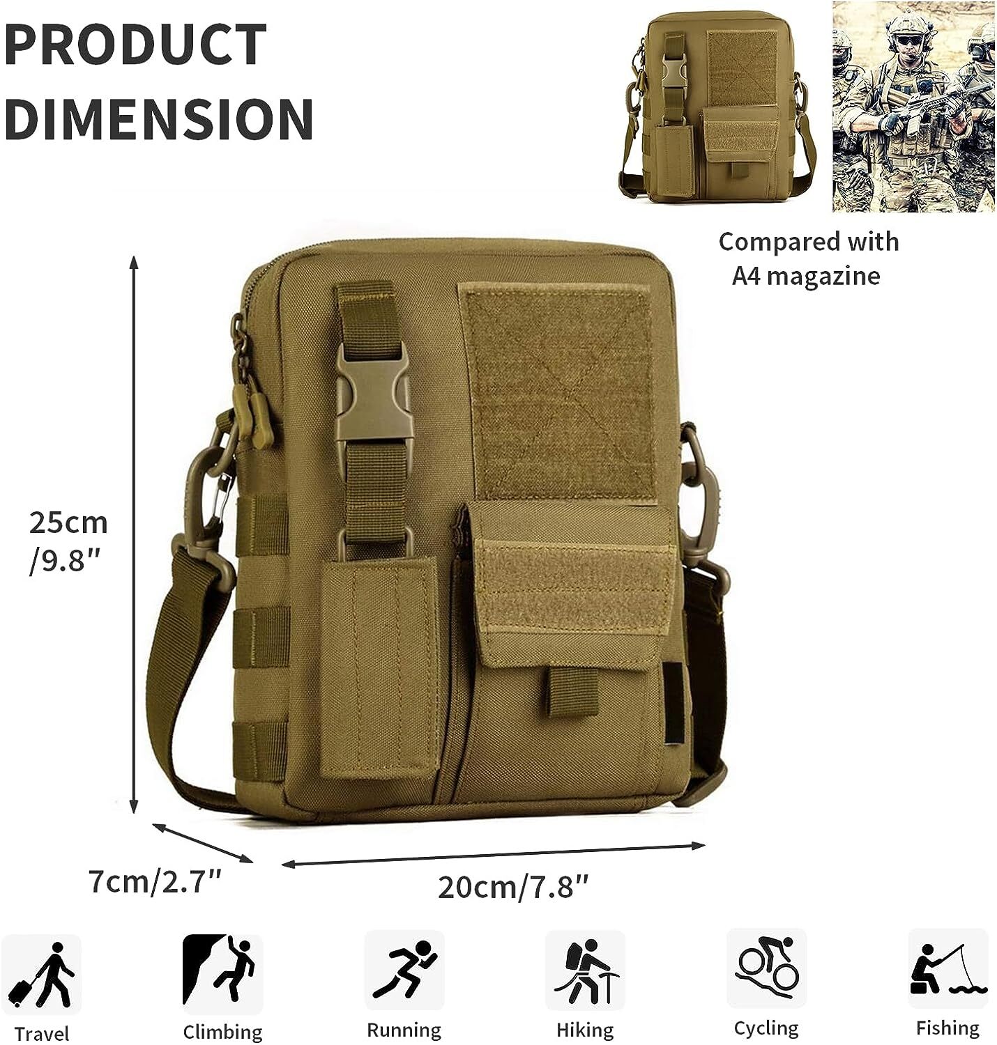 Small Messenger Bag Shoulder Bag Tactical Crossbody Casual Pack Travel Sport Men