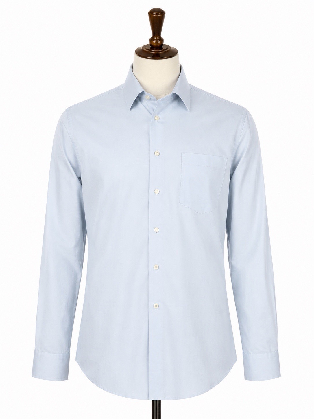 Hugo Boss Two Ply 100% Cotton Dress Shirt 17.5 32/33 Blue Branded Cuff Buttons