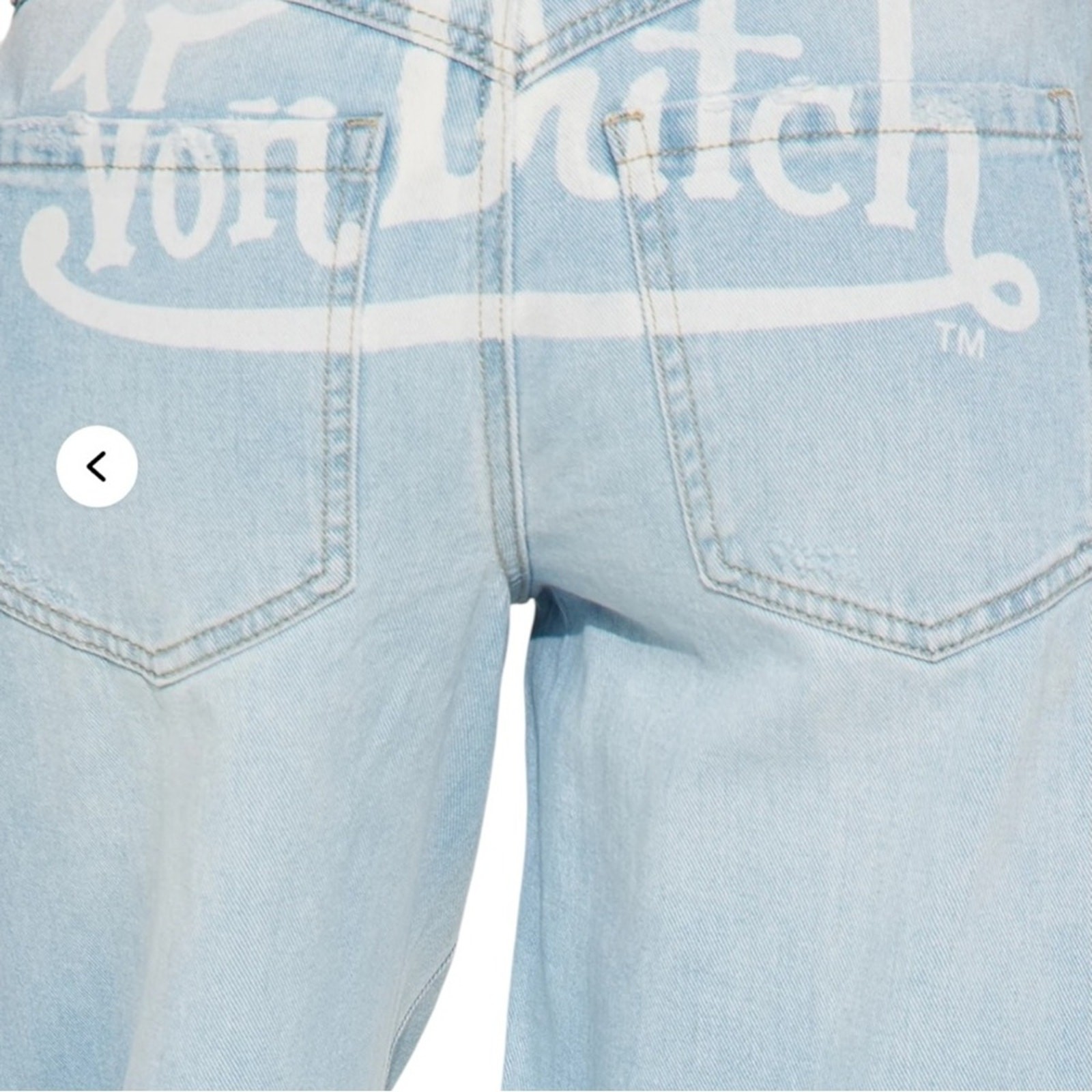Von Dutch Start Somewhere Jeans Womens 7 Baggy Wide Leg Distressed Patchwork