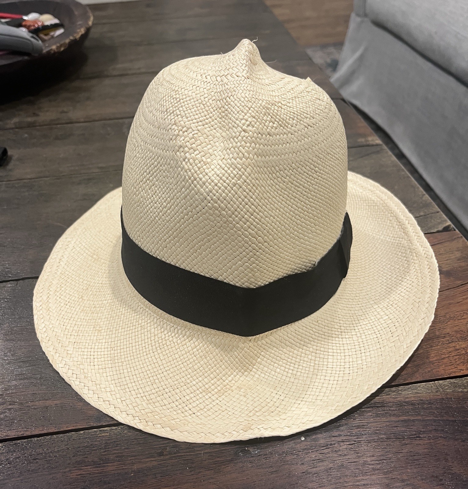 Genuine Panama Hat Montecristi Handmade Ecuador Toquilla Straw Rollable Hat 59