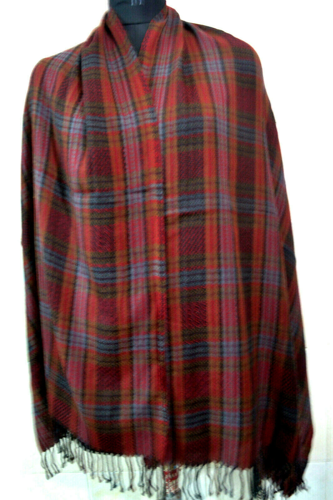SOBRE DESIGNER PLAID CHECK 100% CASHMERE PASHMINA SHAWL/WRAP : 7 DESIGN CHOIC