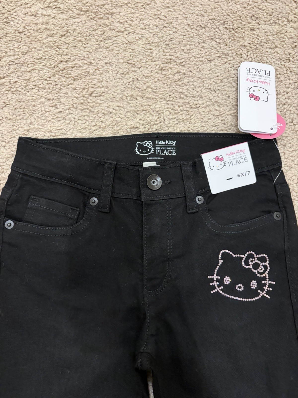 Hello Kitty The Children’s Place Black Jeans Girls Size 6x/7 New With Tags