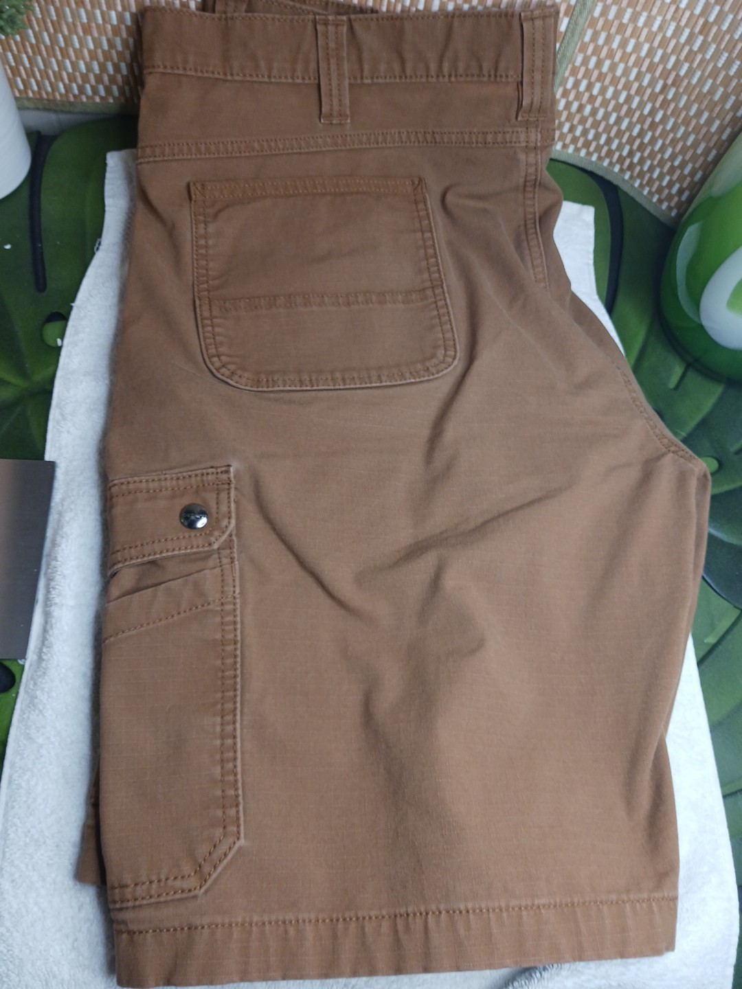 Carhartt Utility Carpenter Shorts Side Button Pocket Loop Men US 42 Orange-Brown