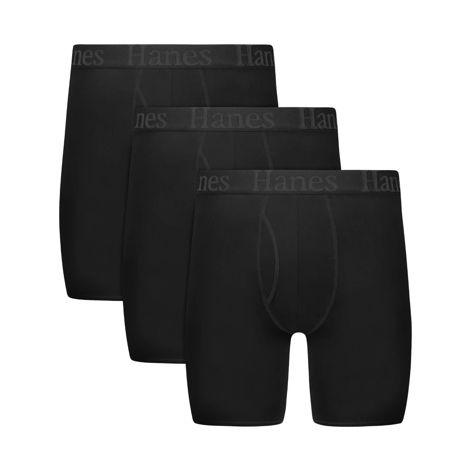 3 Pack Hanes Men’s Moves X-Temp Boxer Briefs Total Support Pouch 6″ Inseam New