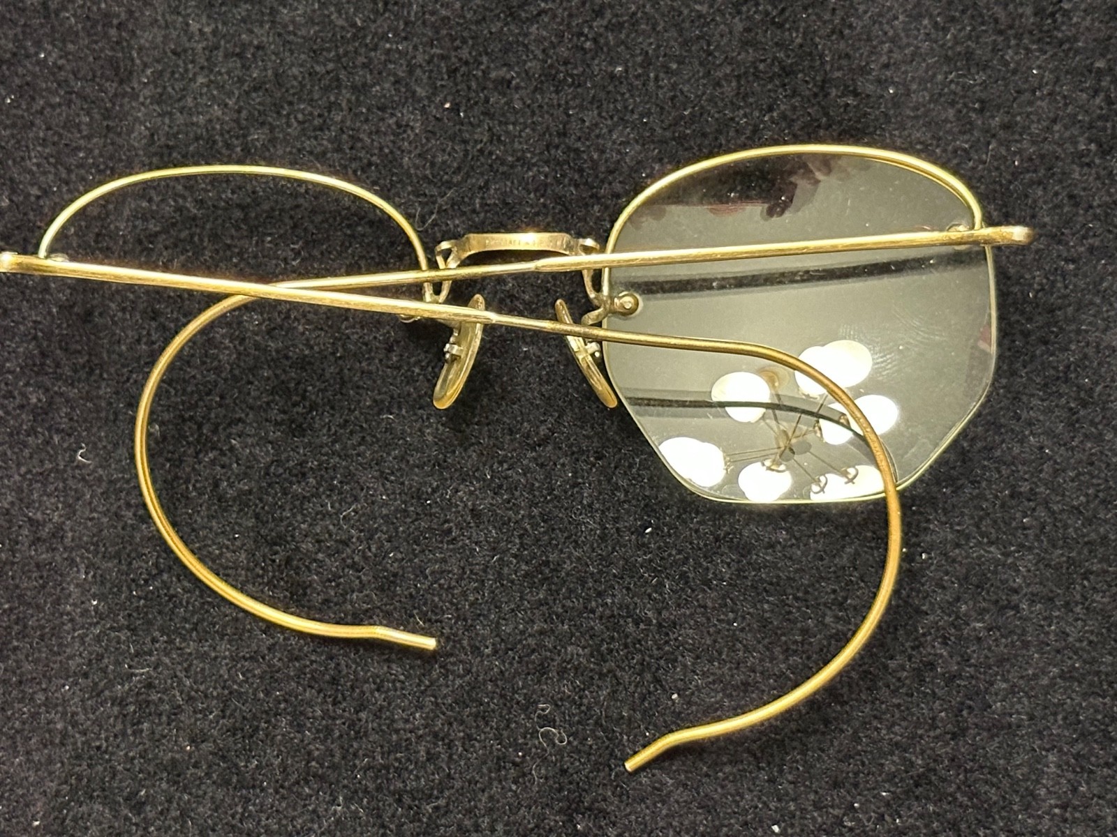 Vtg Art Craft USA 160 Yellow Gold Tone Eyeglasses Frame Only