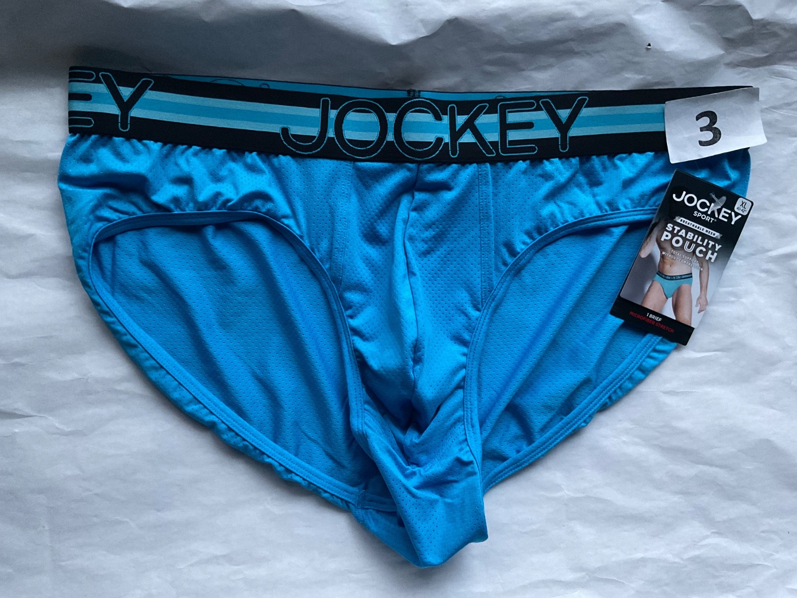 Jockey Sport Stability Pouch Brief Breathable Mesh New Orange Blue Men