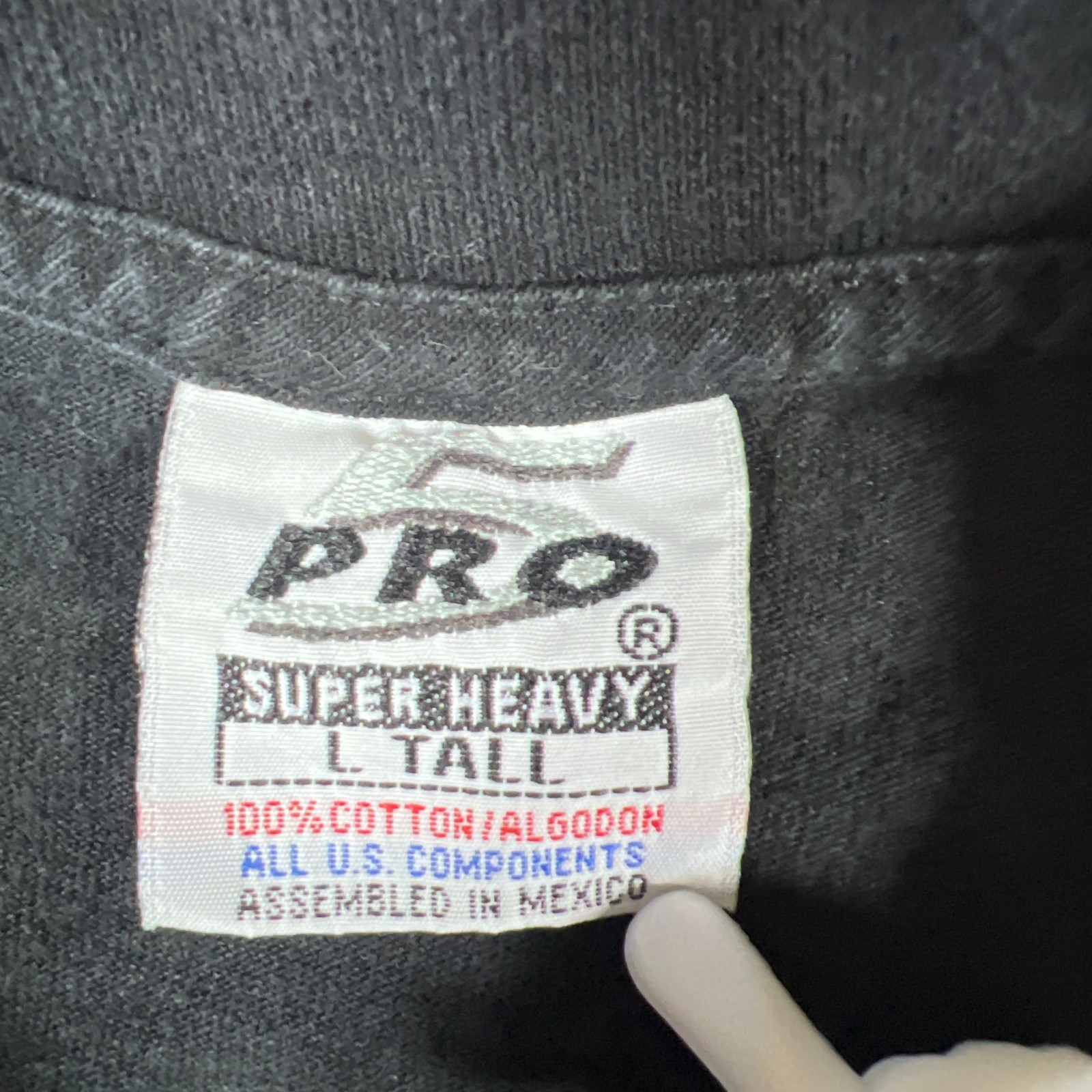 Set Of 3 Pro 5 Super Heavy T Shirt Mens L Black Faded Cotton Snug Fitting Neck