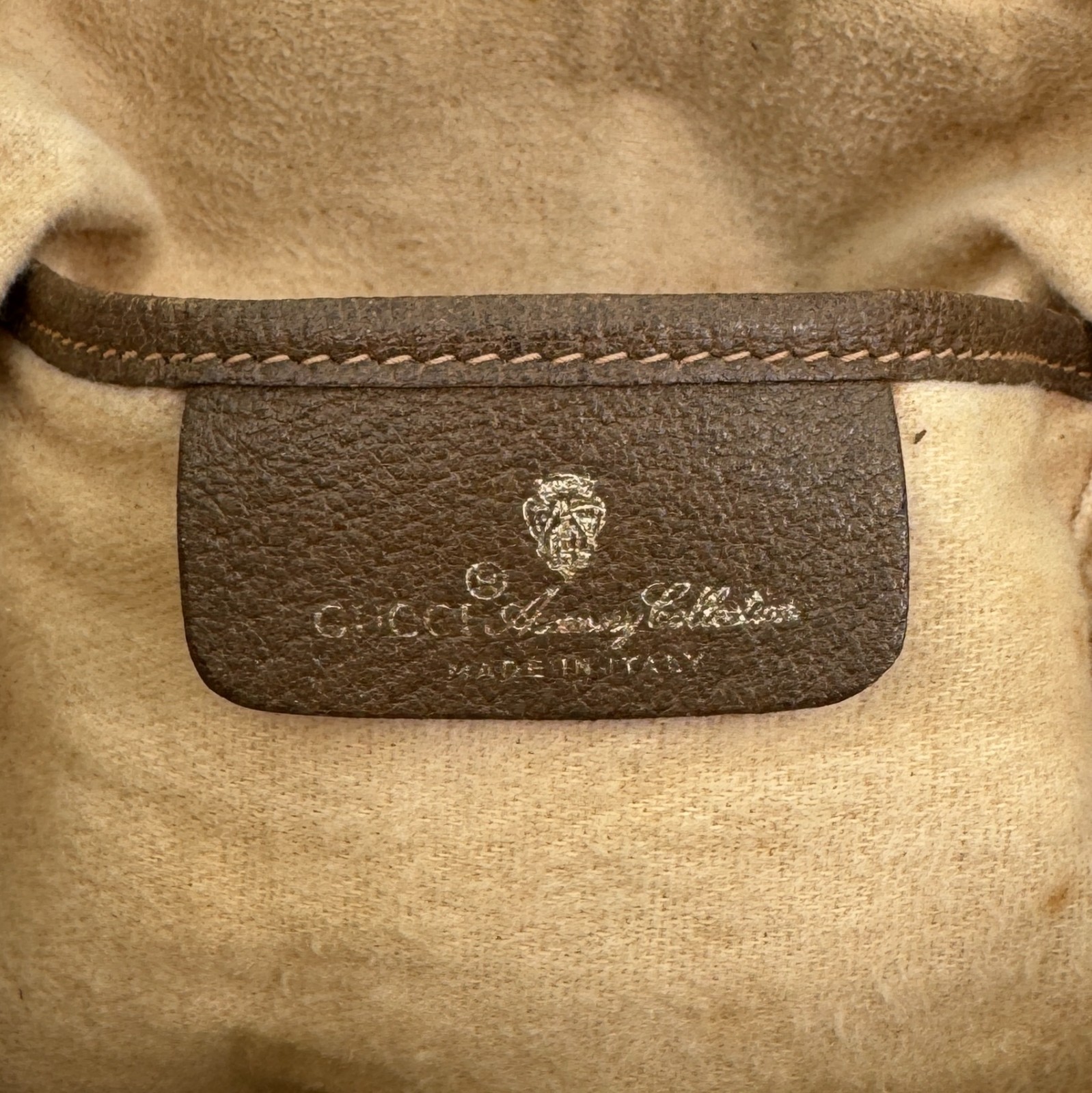 Vintage GUCCI Sherry Shoulder Bag Drawstring GG