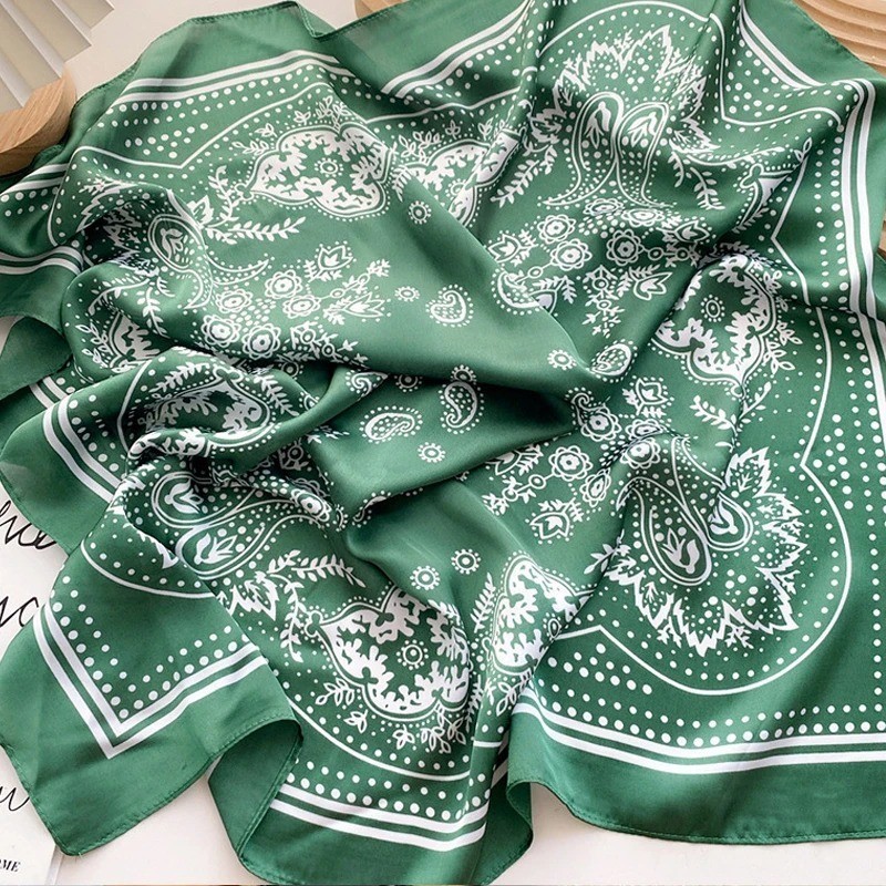 Large Silk Feel Satin Scarf Head Square Wrap Neck Neckerchief Shawl Hair Scarf