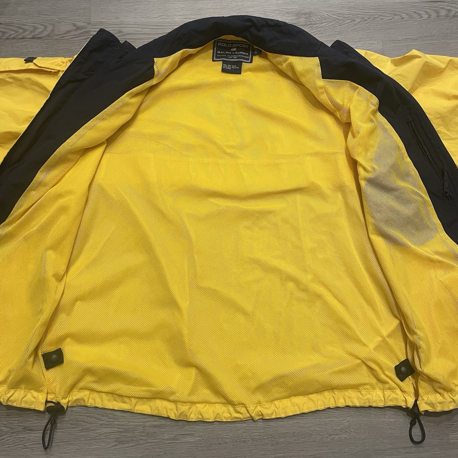 Polo Ralph Lauren Sport Jacket Windbreaker Sailing Yellow 90s Vintage Mens L