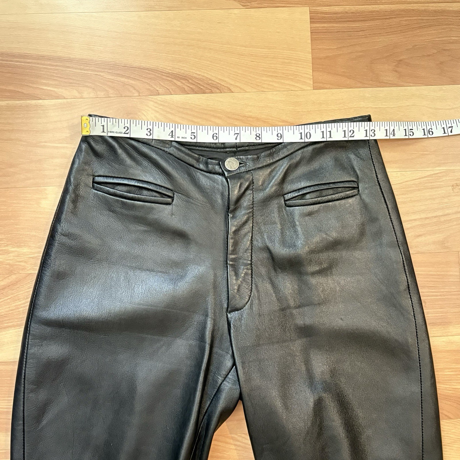 Vintage Arrow USA Black Western Cowboy Carter 100% Leather Pants Size 4 Small
