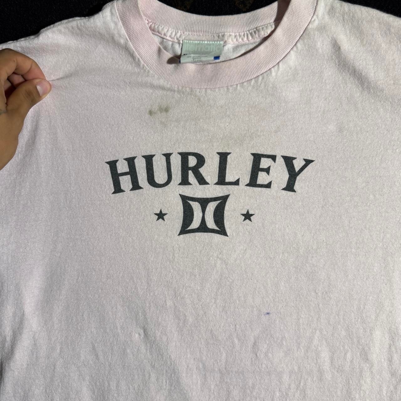 Y2K light Pink Hurley skate tshirt