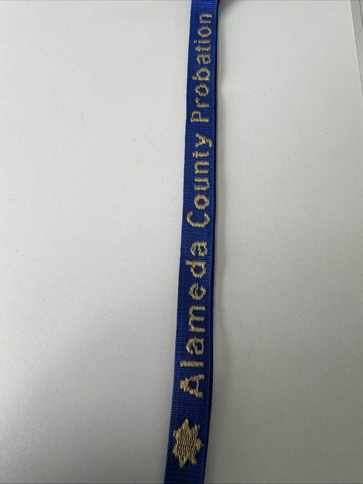 Alameda County Probation Department Blue & Gold Lanyard Oakland CA