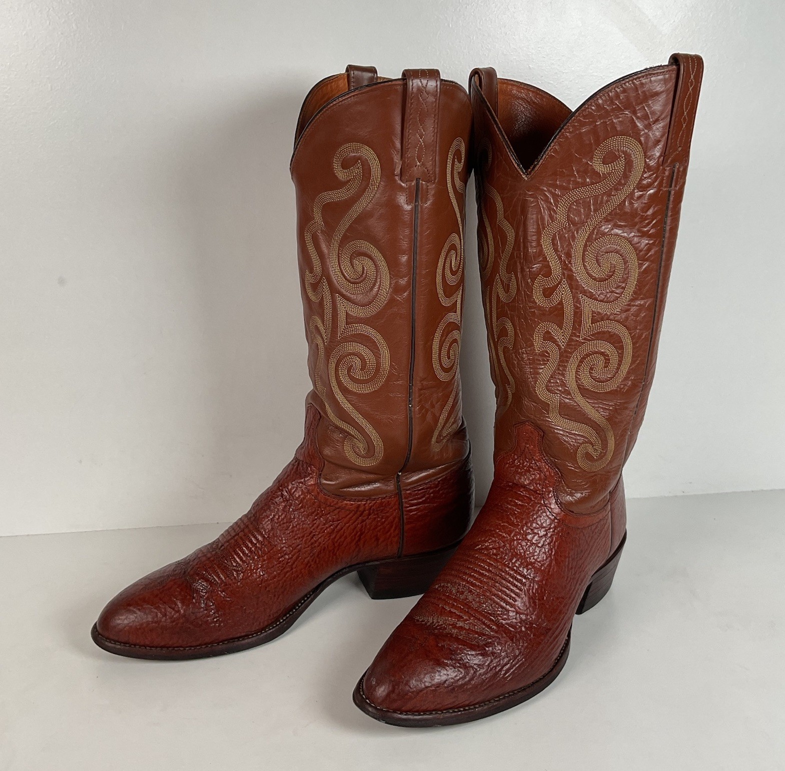 Vintage J. Chisholm Shark Skin Cowboy Boots | USA Made | Exotic | Men’s 10 D