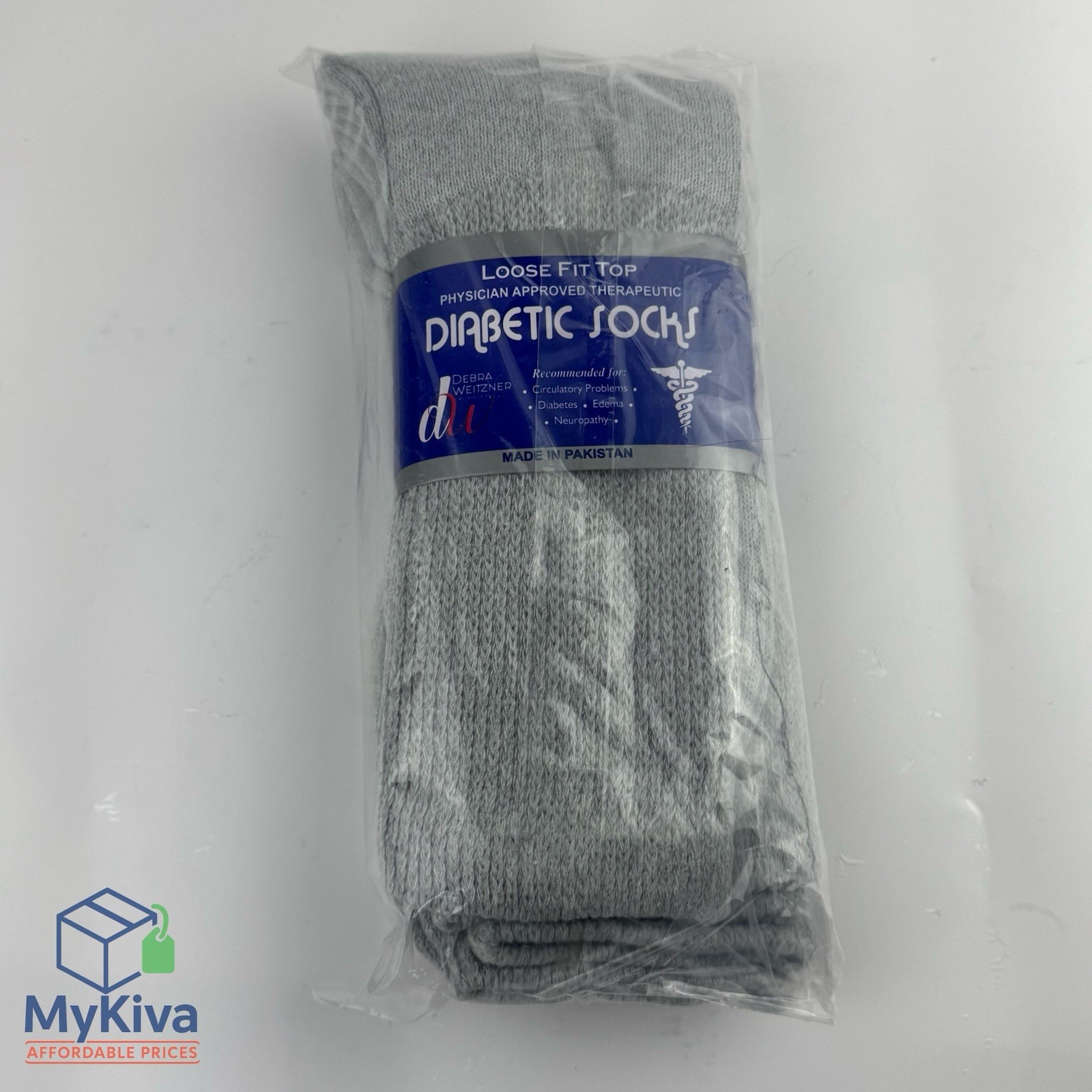 Diabetic GRAY CREW SOCKS circulatory Health Men Women Cotton Large 7-12