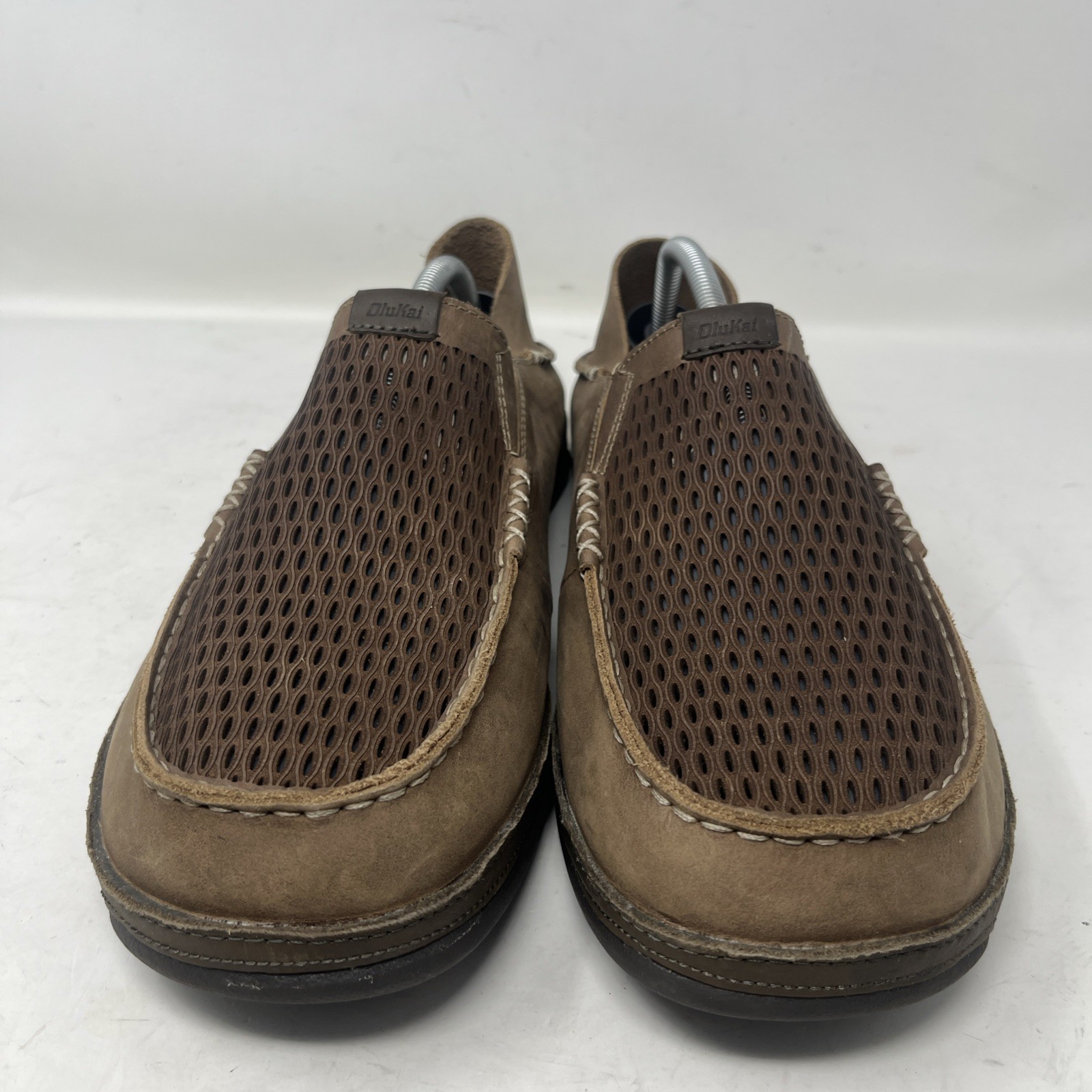 OluKai Moloa Aho Men’s 12 Nubuck Leather Slip On Loafers Clay Husk Walking