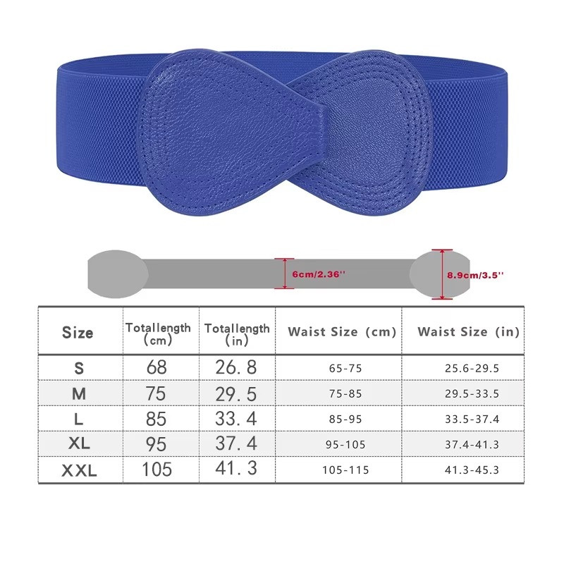 Women Wide Elastic Waist Belt Stretchy Solid Color Dress Coat Cinch Waistband