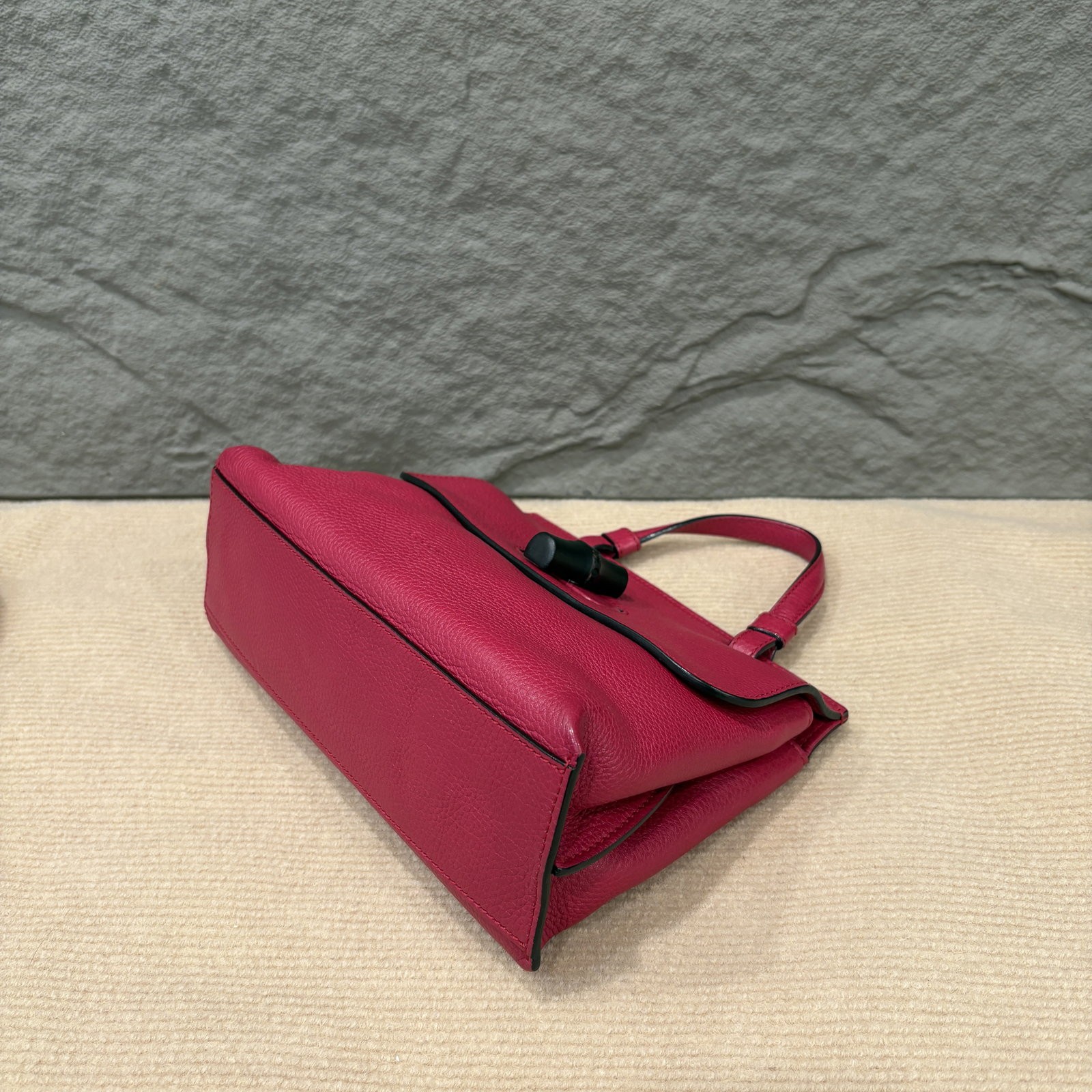Gucci Bamboo Small Bamboo Daily Top Handle Bag Red Calfskin (ws1210o3)