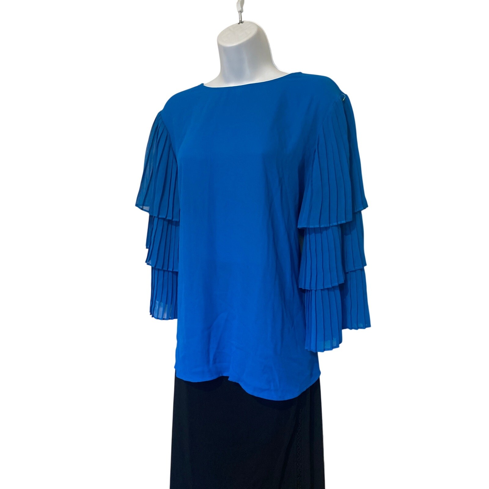 Y2K Worthington Women Plus XL Blue Ruffle Sleeves Flowy Fairy Cottagecore Blouse