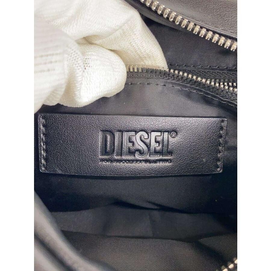 DIESEL P6727 Leather Black Shoulder Bag Mens Zip Top Handle