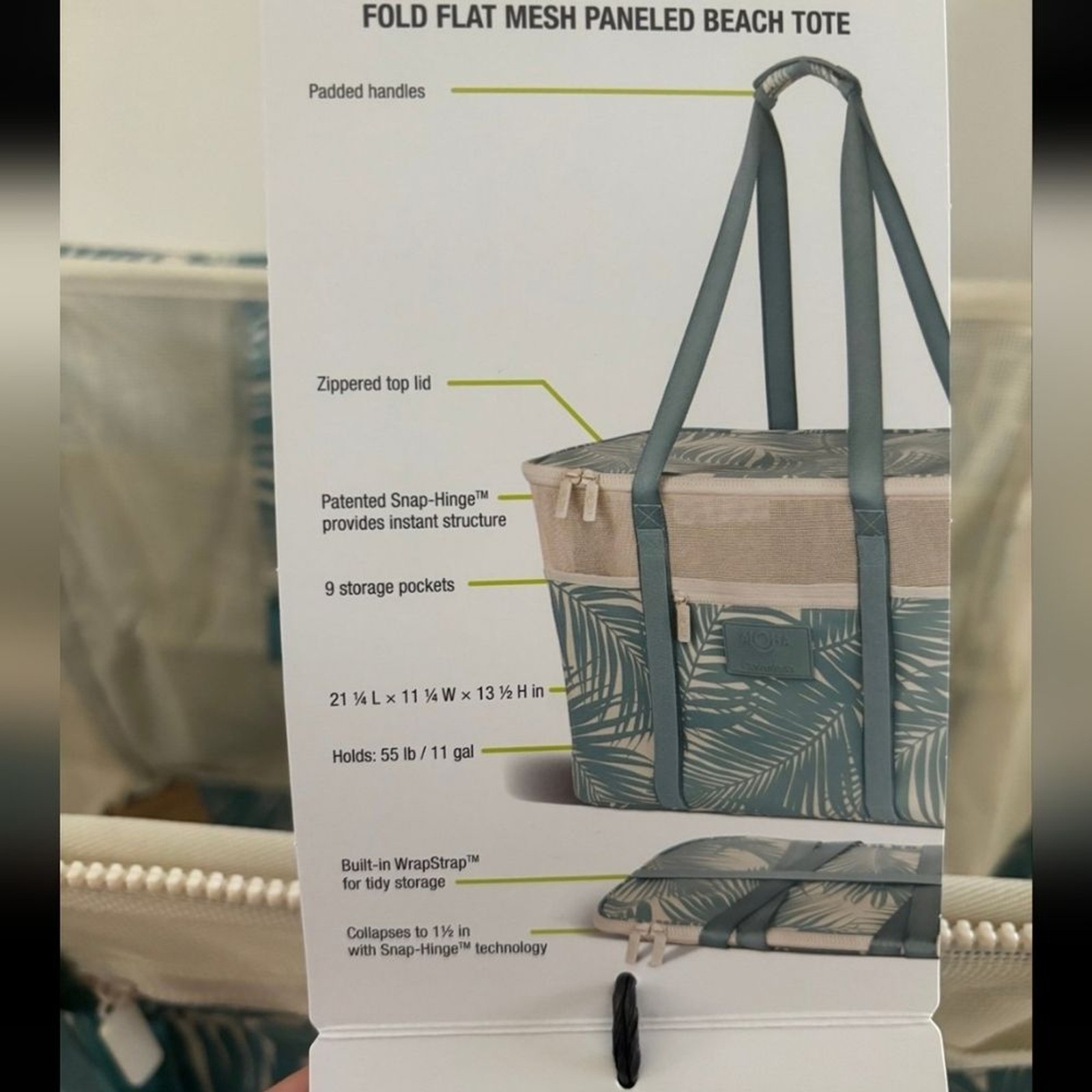 ALOHA Collection CleverMade Collapsible Beach Tote