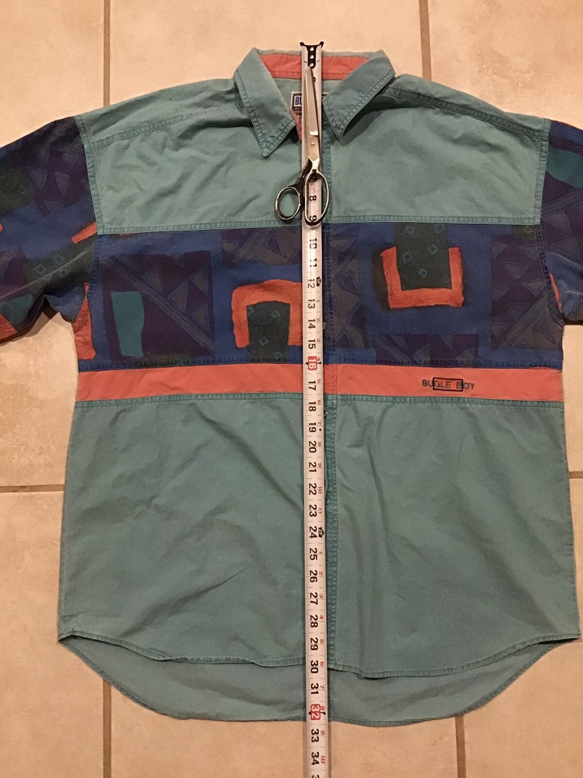 Vintage 90s 80s Bugle Boy Surf Grunge Colorblock Shirt Pink Ski Punk Hip Hop