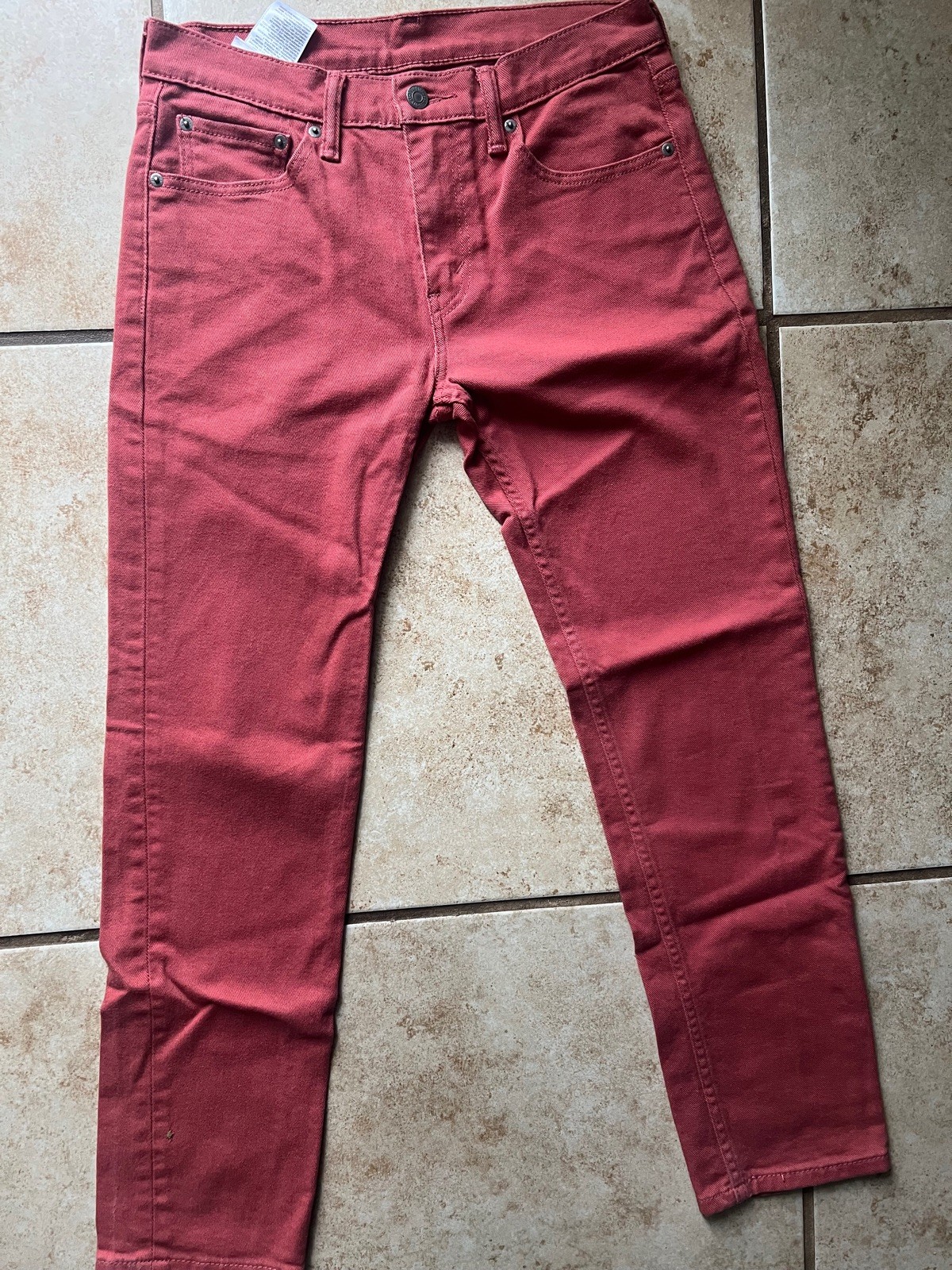 Levi’s 511 Men’s Denim Slim Fit Jeans Red size w30 L30 30×30 salmon pink white