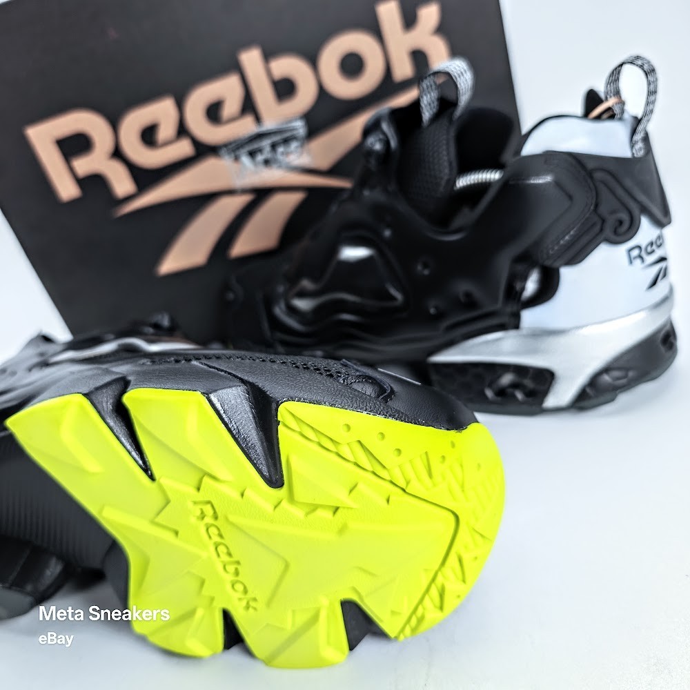 Reebok Aries InstaPump US 12 Men’s Black Silver Yellow Retro Fury 100208650 New