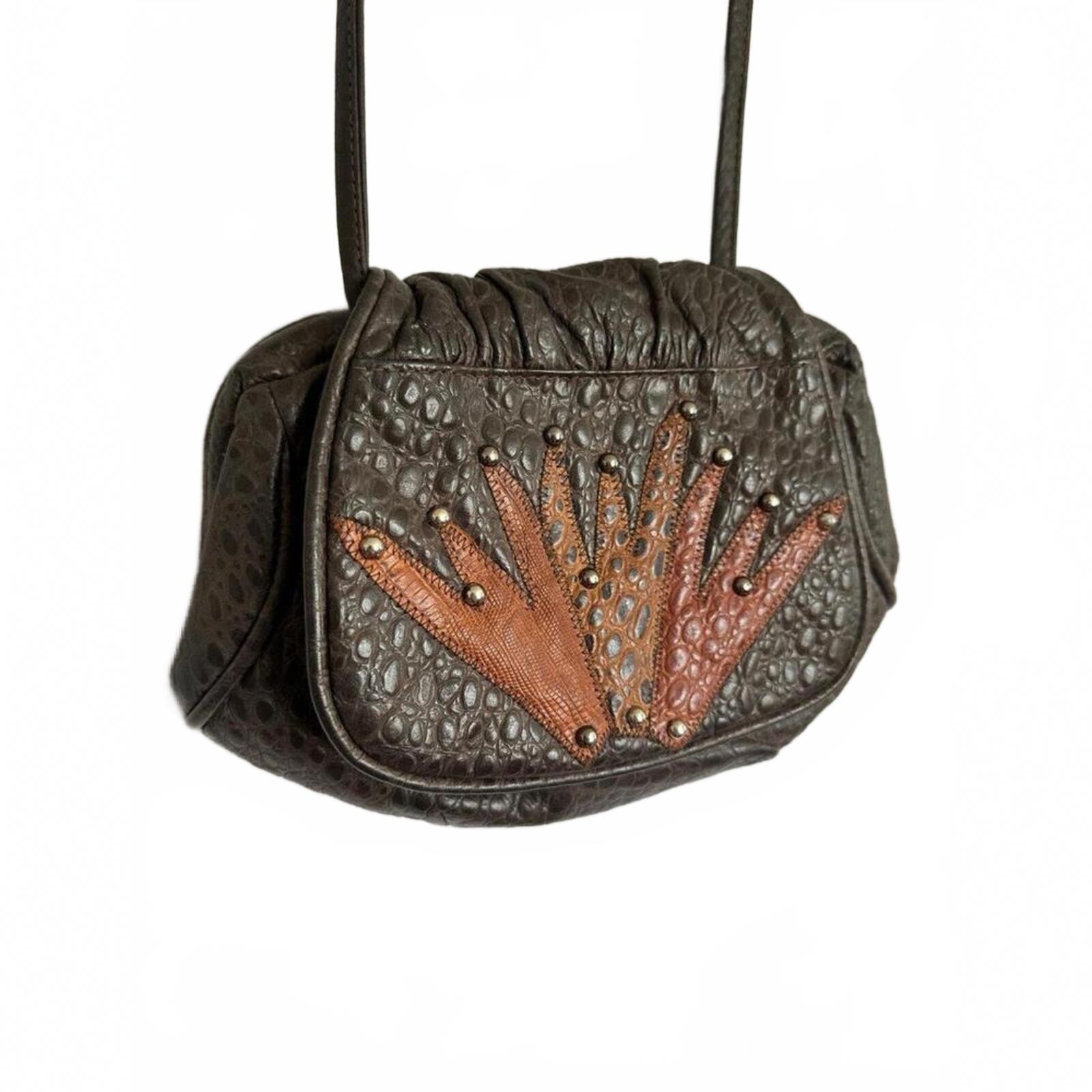 Abstract Studded Clamshell Purse