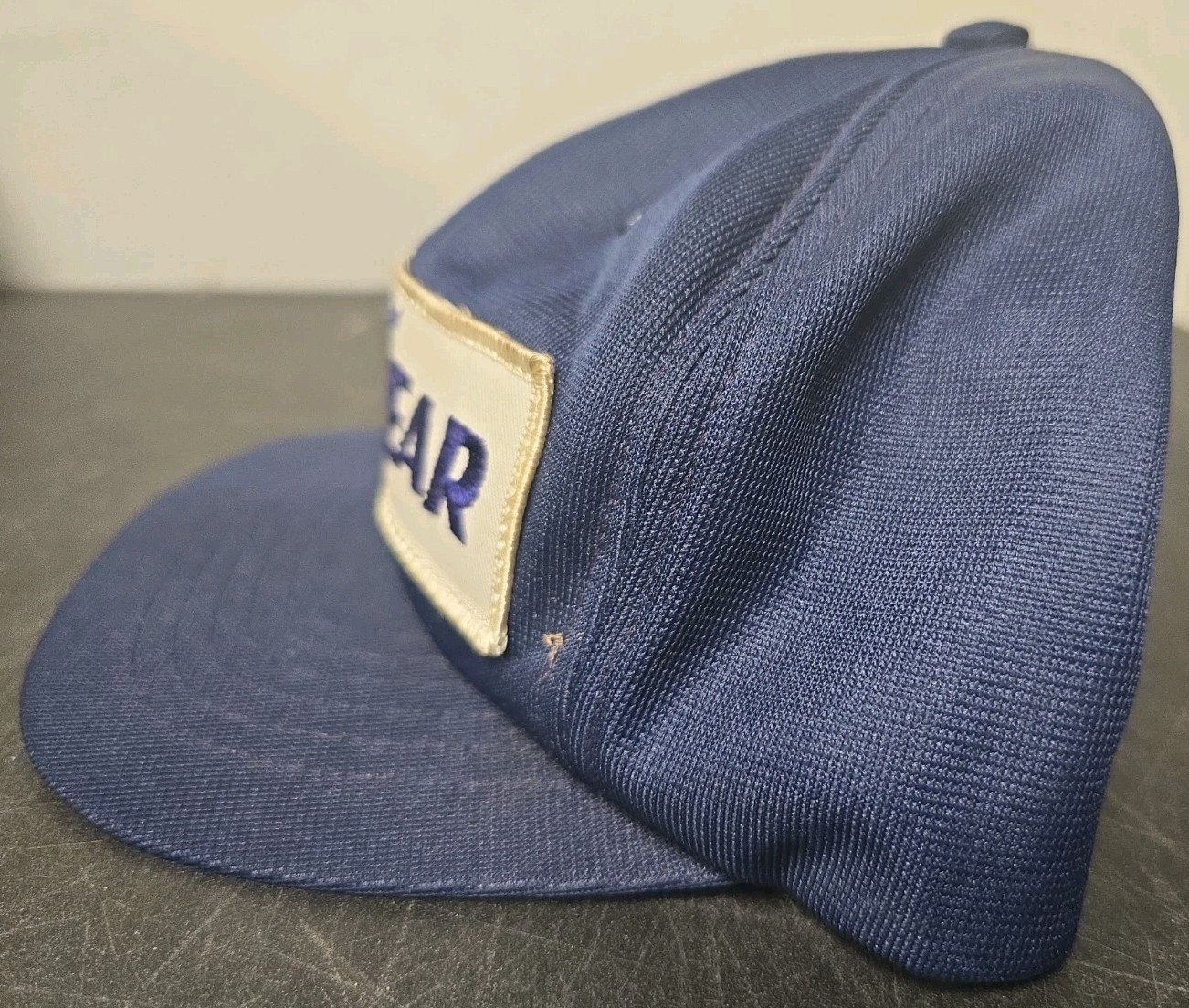 Vtg Goodyear Tires Swingster Hat Navy Blue Trucker Cap Patch