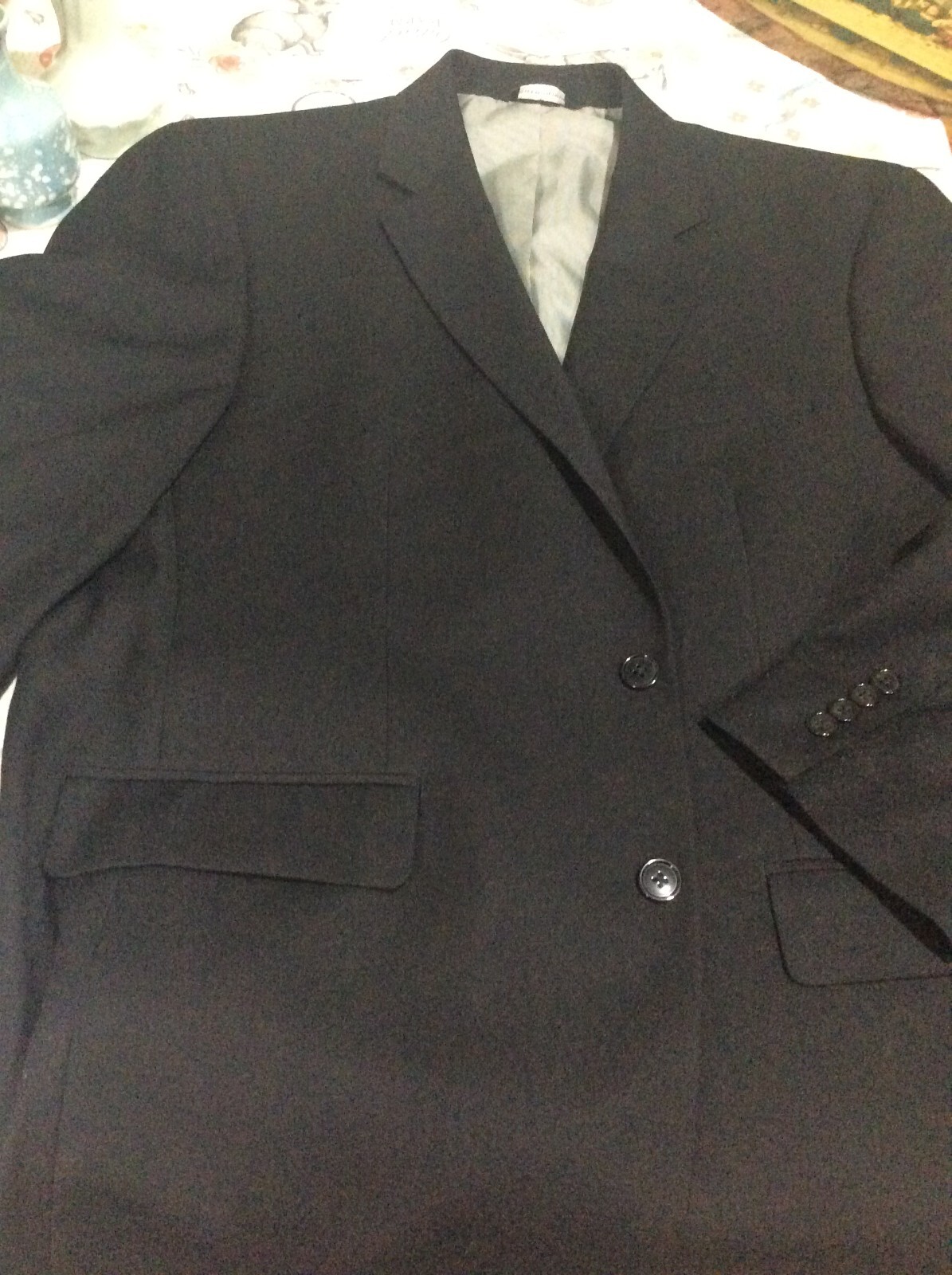 Croft &Barrow MEN’S SZ 44 R Suit Jacket Coat Blazer Black Smooth Feel Modern