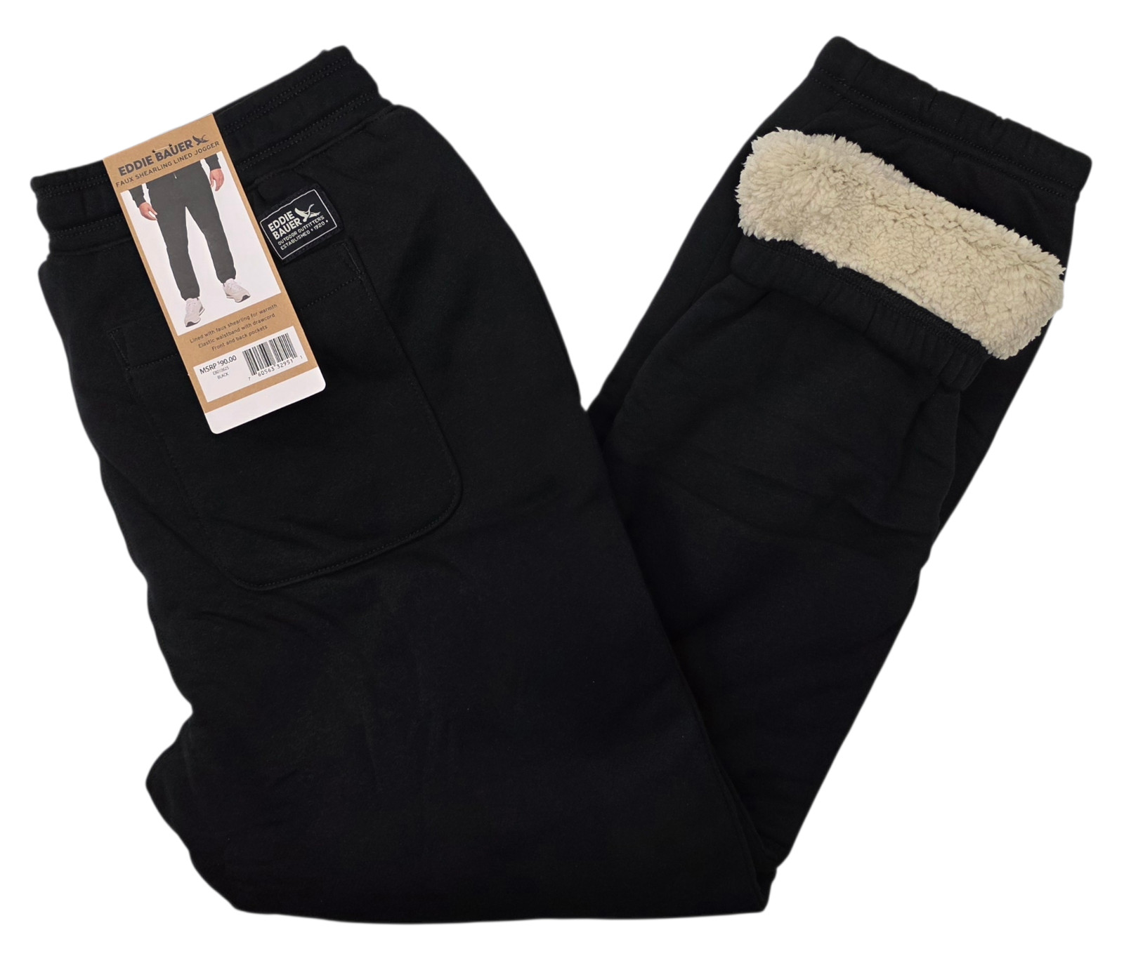 Eddie Bauer #11970 NEW Men’s Faux Shearling Lined Jogger Pants MSRP $90