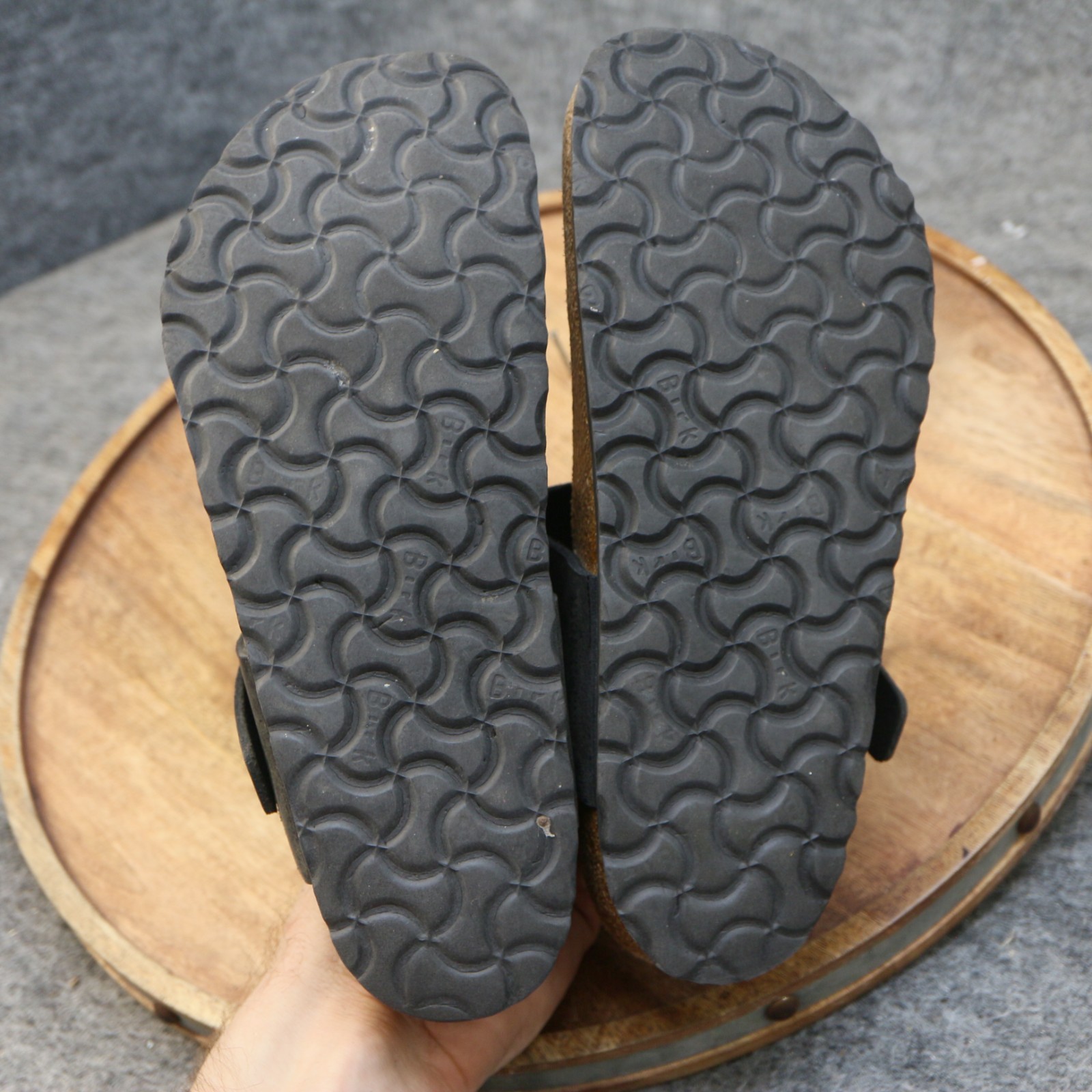 Birkenstock Gizeh Black Oiled Leather Thong Sandals Women Size 38 US 7 Reg.