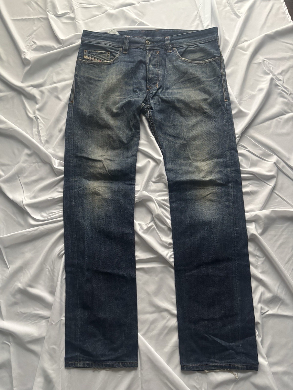 Diesel Safado Jeans Mens 33×32 Blue Slim Straight Stretch Denim Button Fly 0817F