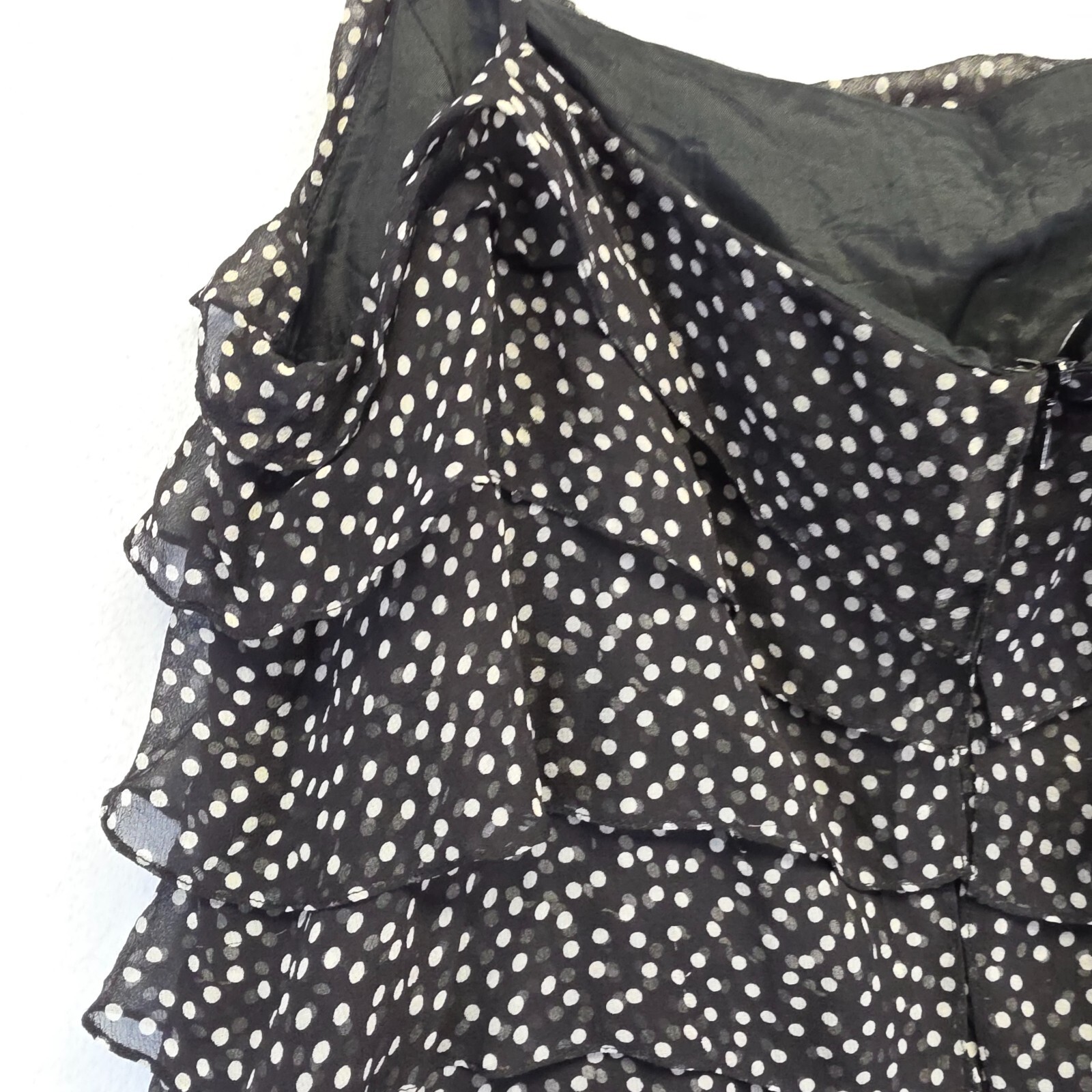 Talbots Silk Slip Dress Womens 14 Tiered Ruffle Whimsigoth Y2K 90s Glam Cocktail