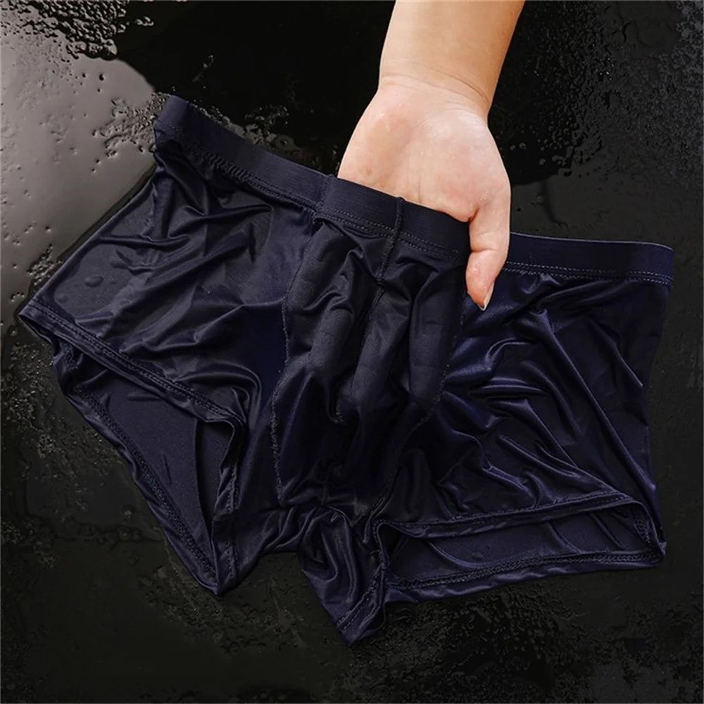 Ultra Thin Ice Silk Boxers Underwear Men Semi-transparent Seamless Sexy Male*