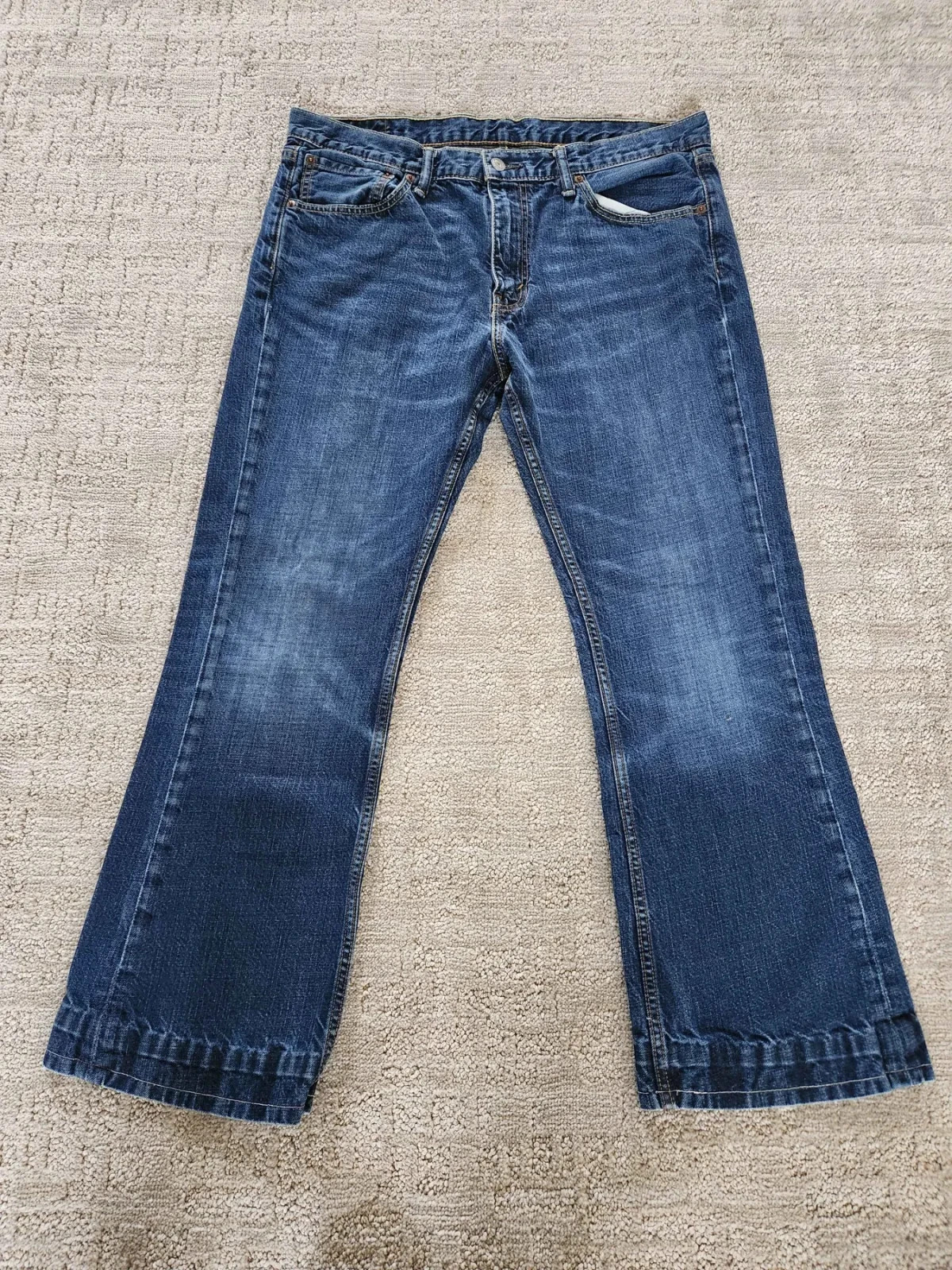 Levi’s Strauss & Co Men 527 Series Blue Slim Fit Bootcut Denim Jeans Size: 36×30