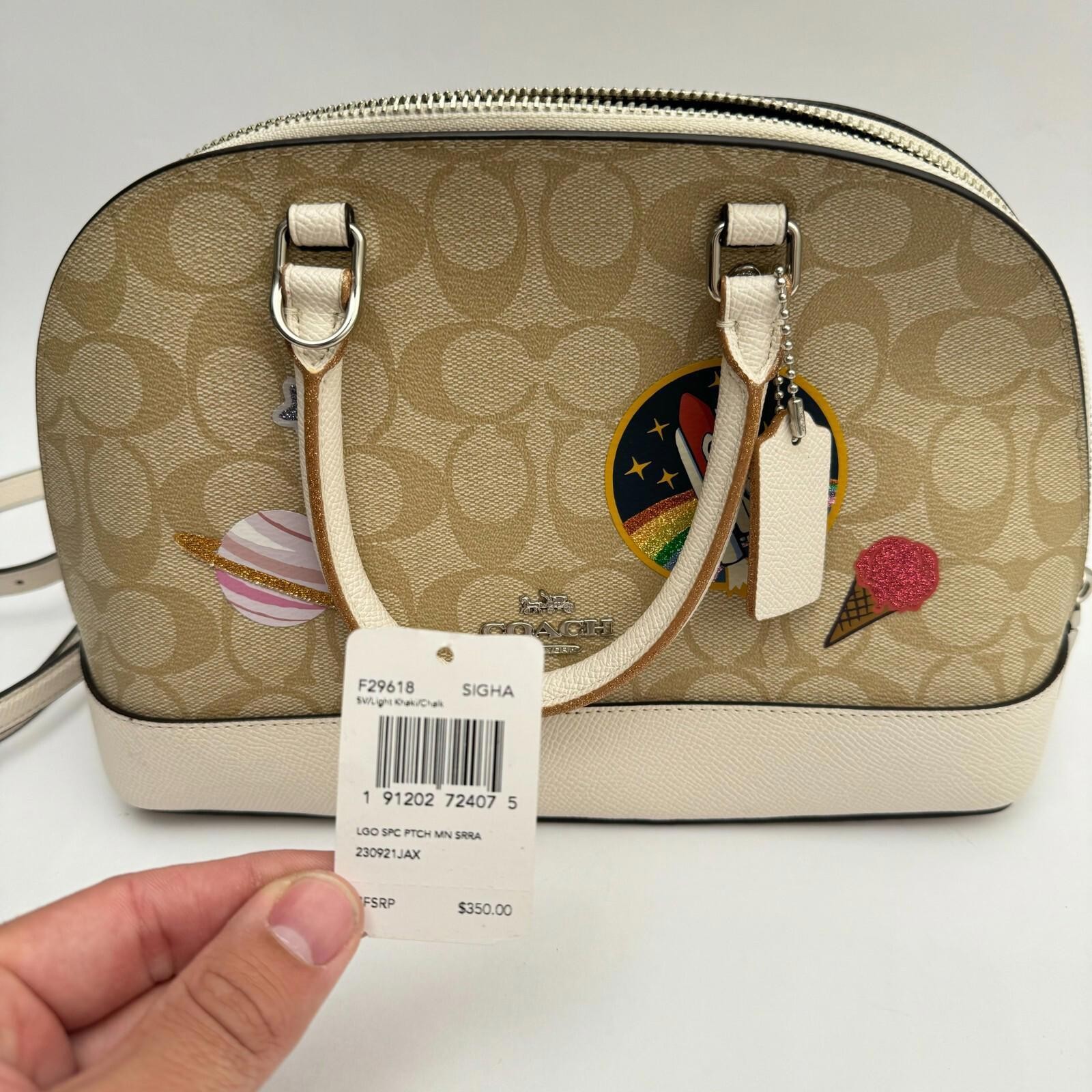 Coach Sierra Satchel Space Patch F29618 Hand Bag w/ Shoulder Strap $350 MSRP