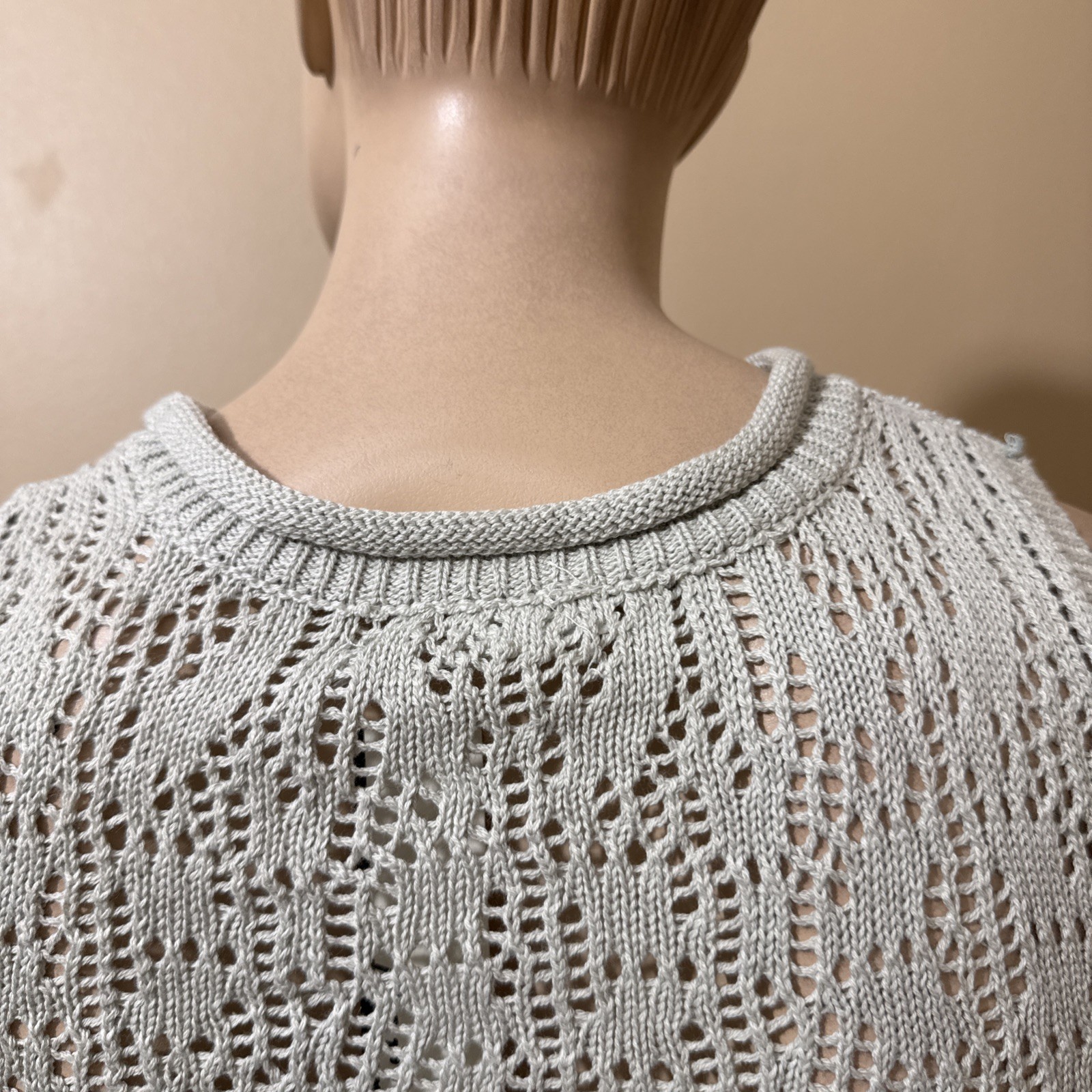 Women’s Light Blue Cotton Casual Stretch Buckle Knitted Pocket Size M/L Blouse