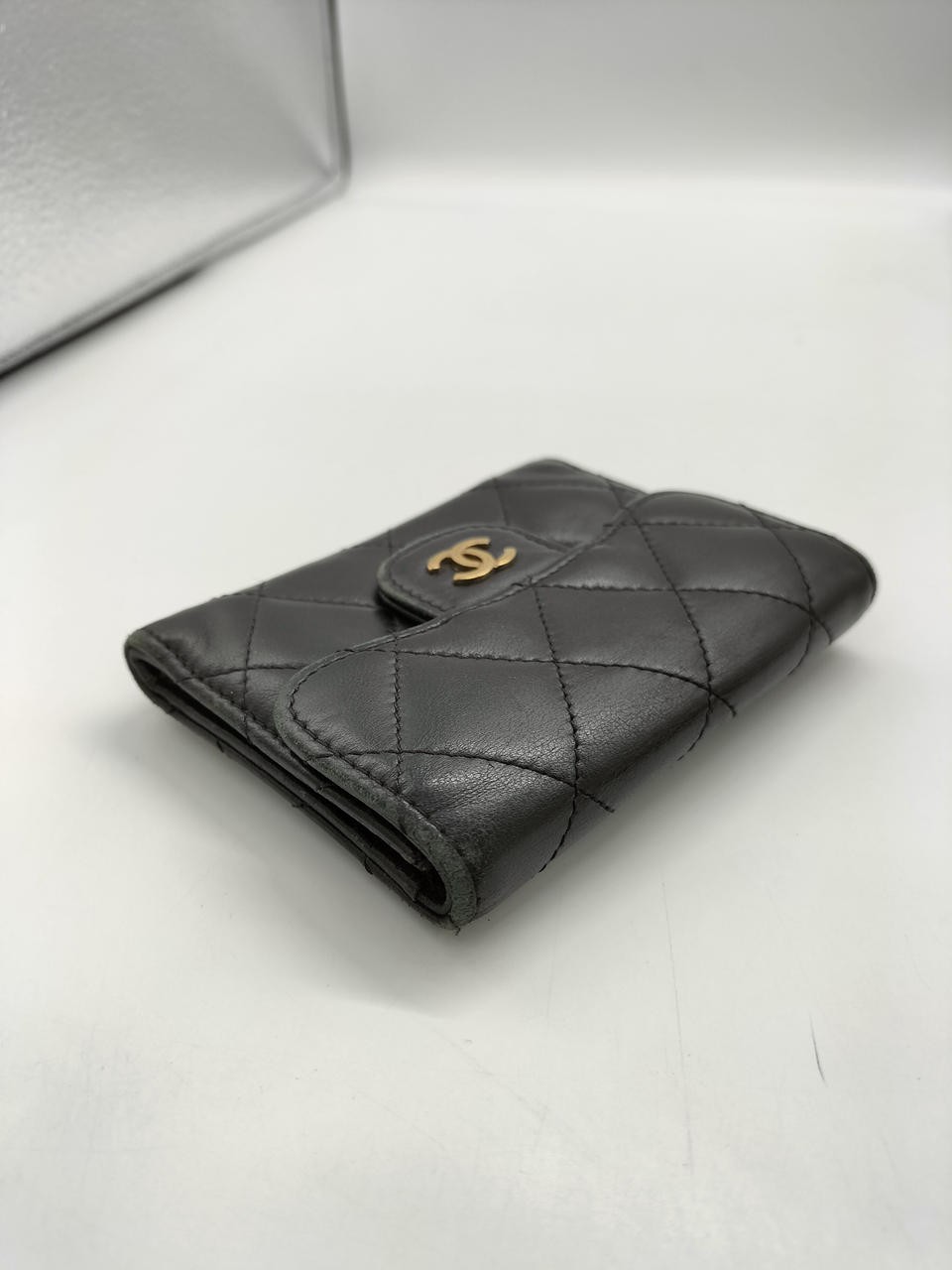 Chanel Matelasse Coin Case 11×8.3cm Leather Black Used