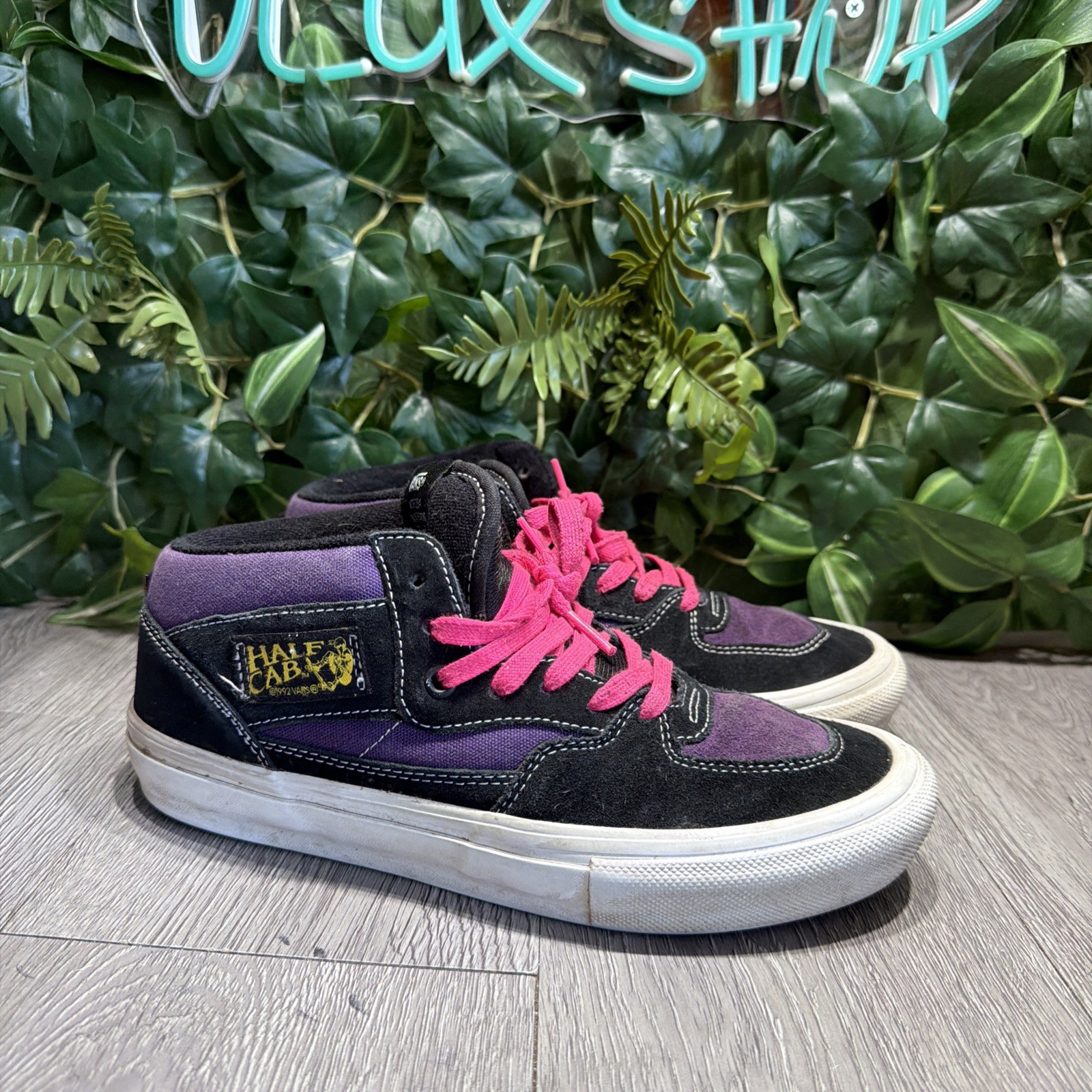 Vans Skate Half Cab Black Purple Mens Shoes Size 7.5 Lace Up