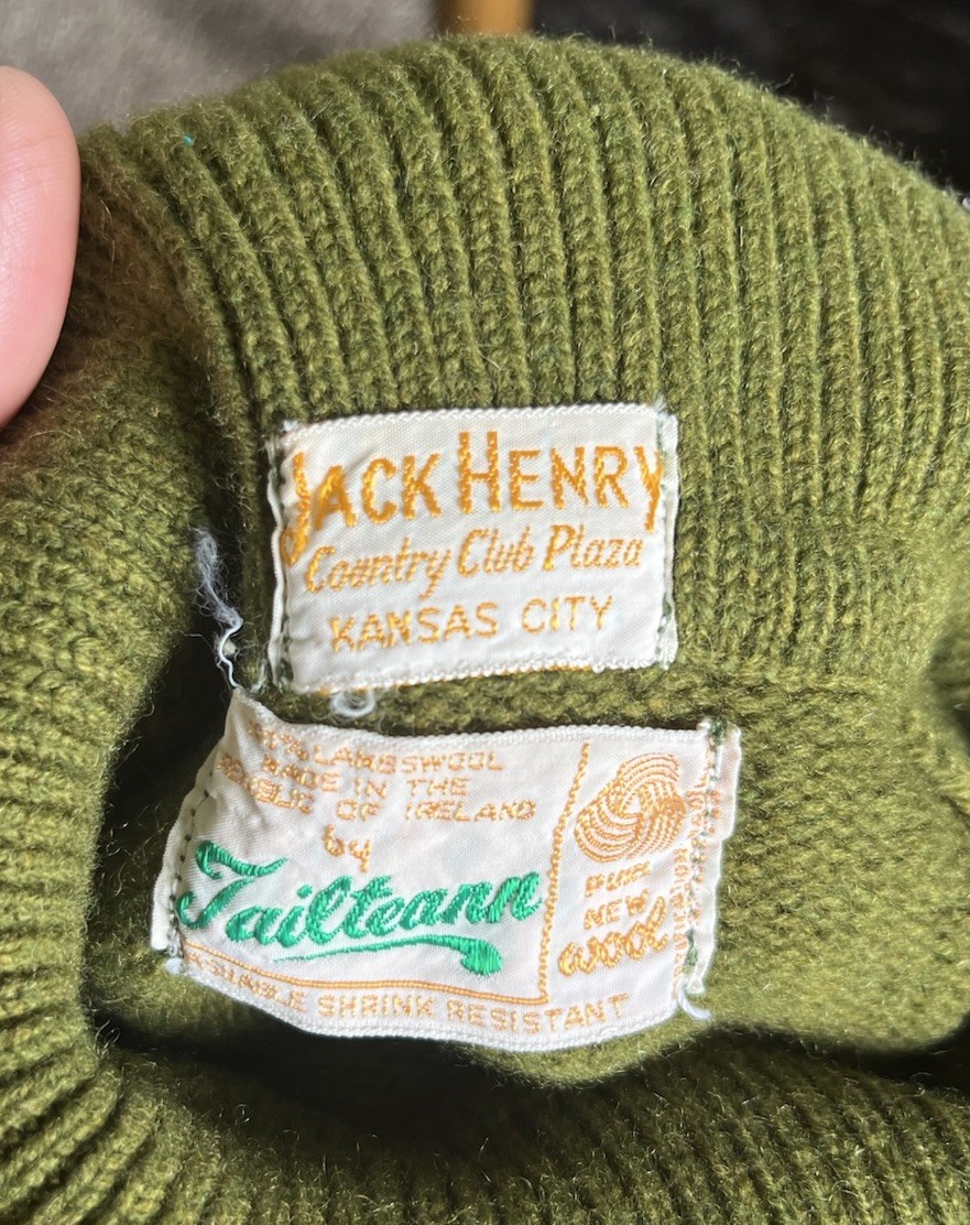 Vintage Tailteann Jack Henry 100% Lambswool Turtleneck Sweater Ireland Mens M/L