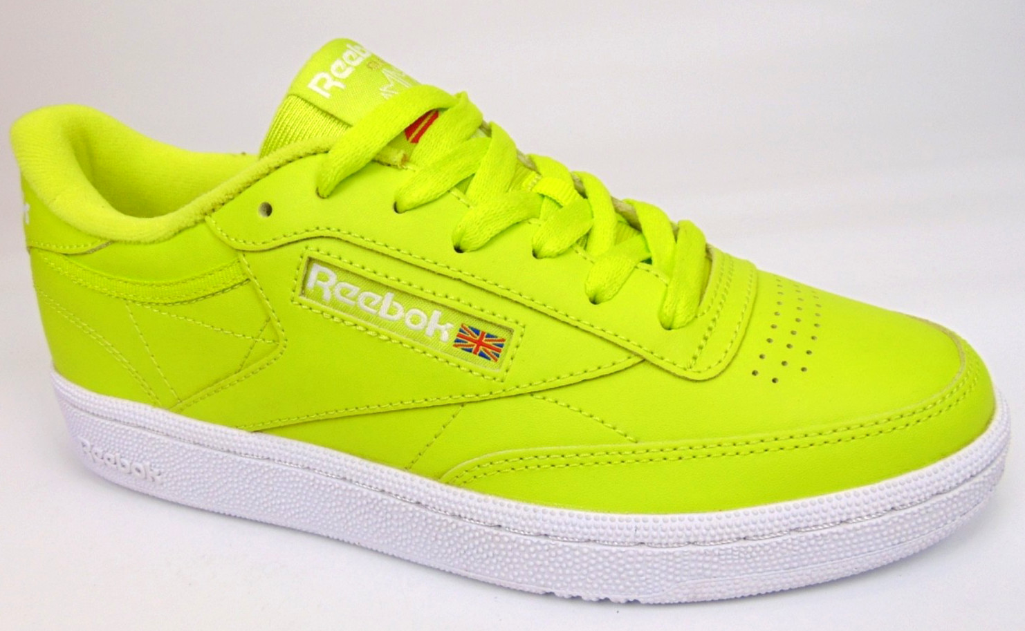 NEW Reebok Club C 85 Bright Casual Classic Sneakers Women Size 7.0 Neon Leather